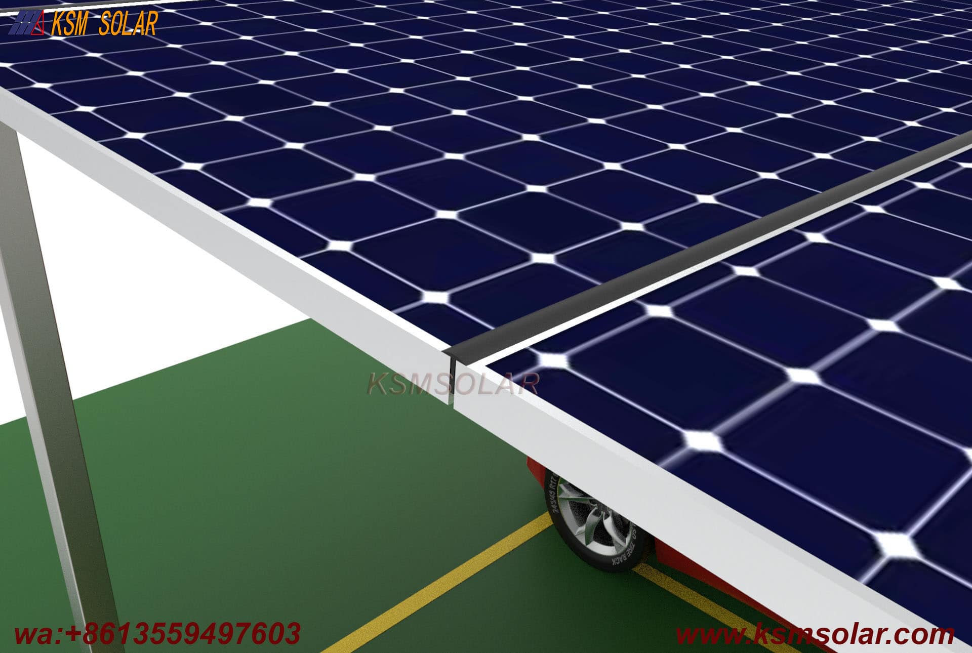 ZAM Steel Dual-Column Solar Carport 