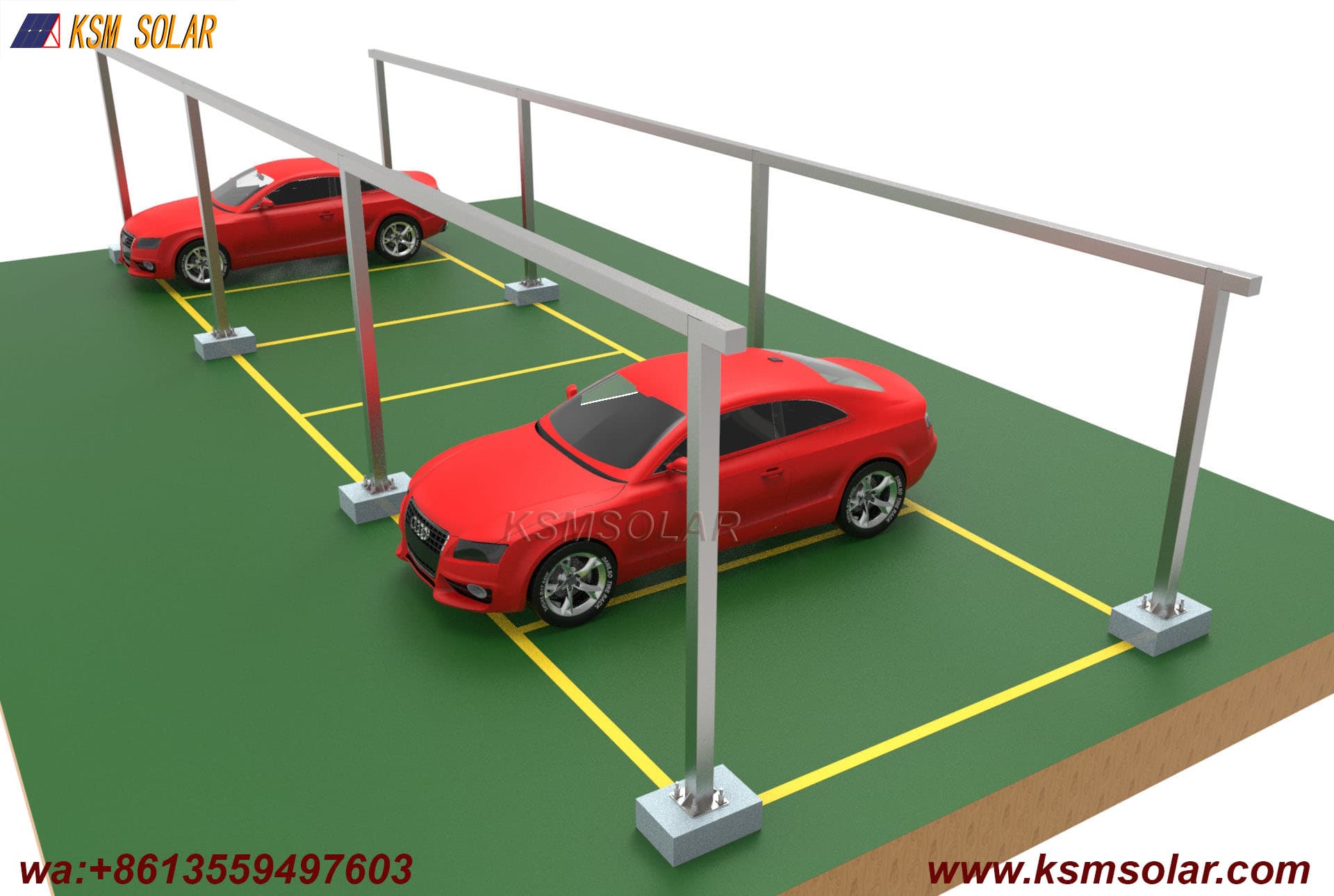 ZAM Steel Dual-Column Solar Carport 
