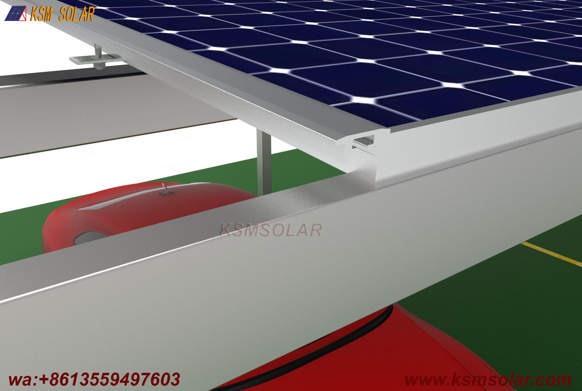 ZAM Steel Dual-Column Solar Carport 