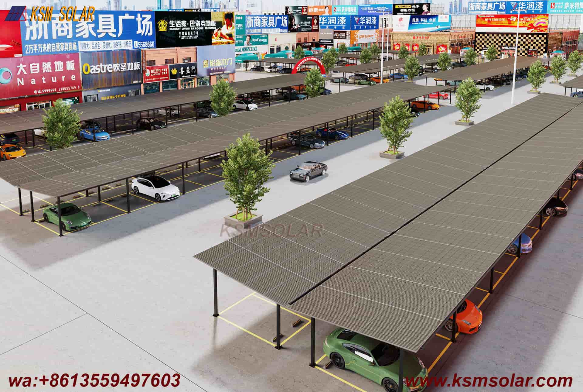 ZAM Steel Dual-Column Solar Carport 
