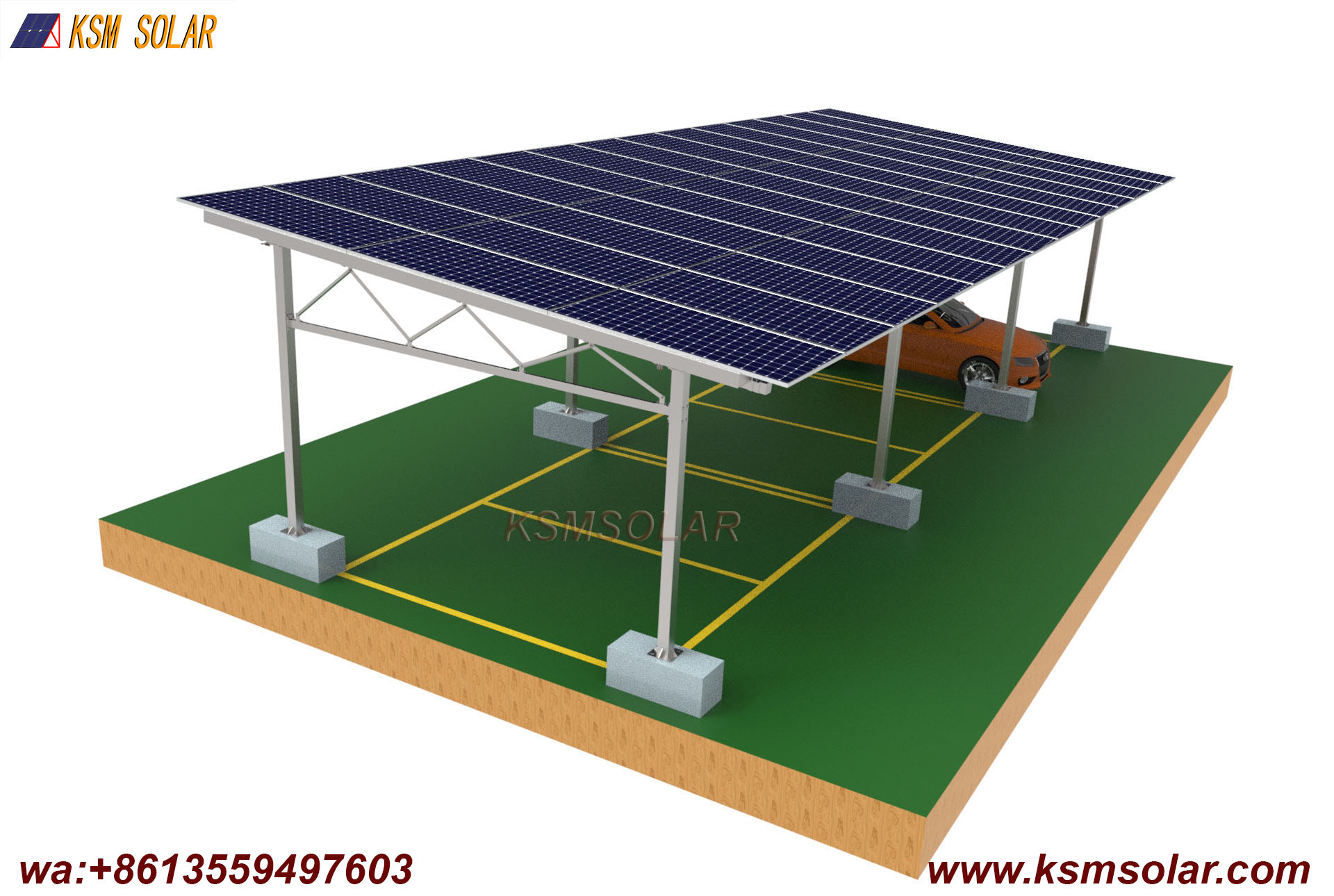 ZAM Dual-Column Reinforced Solar Carport
