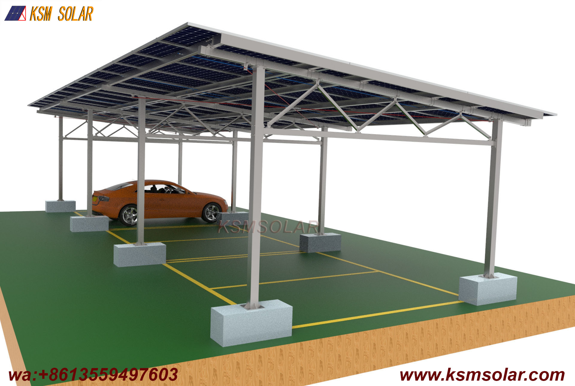 ZAM Dual-Column Reinforced Solar Carport