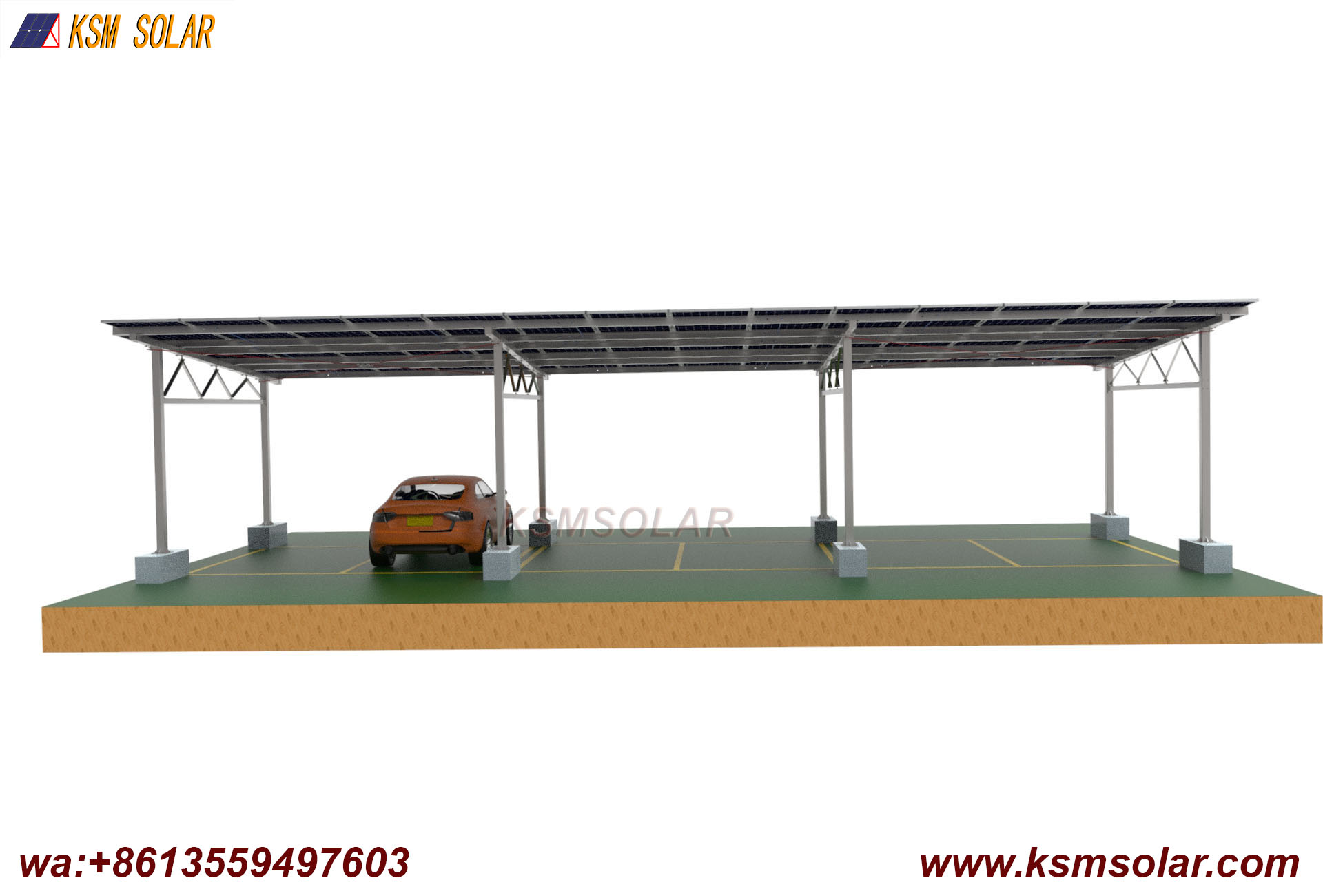 ZAM Dual-Column Reinforced Solar Carport