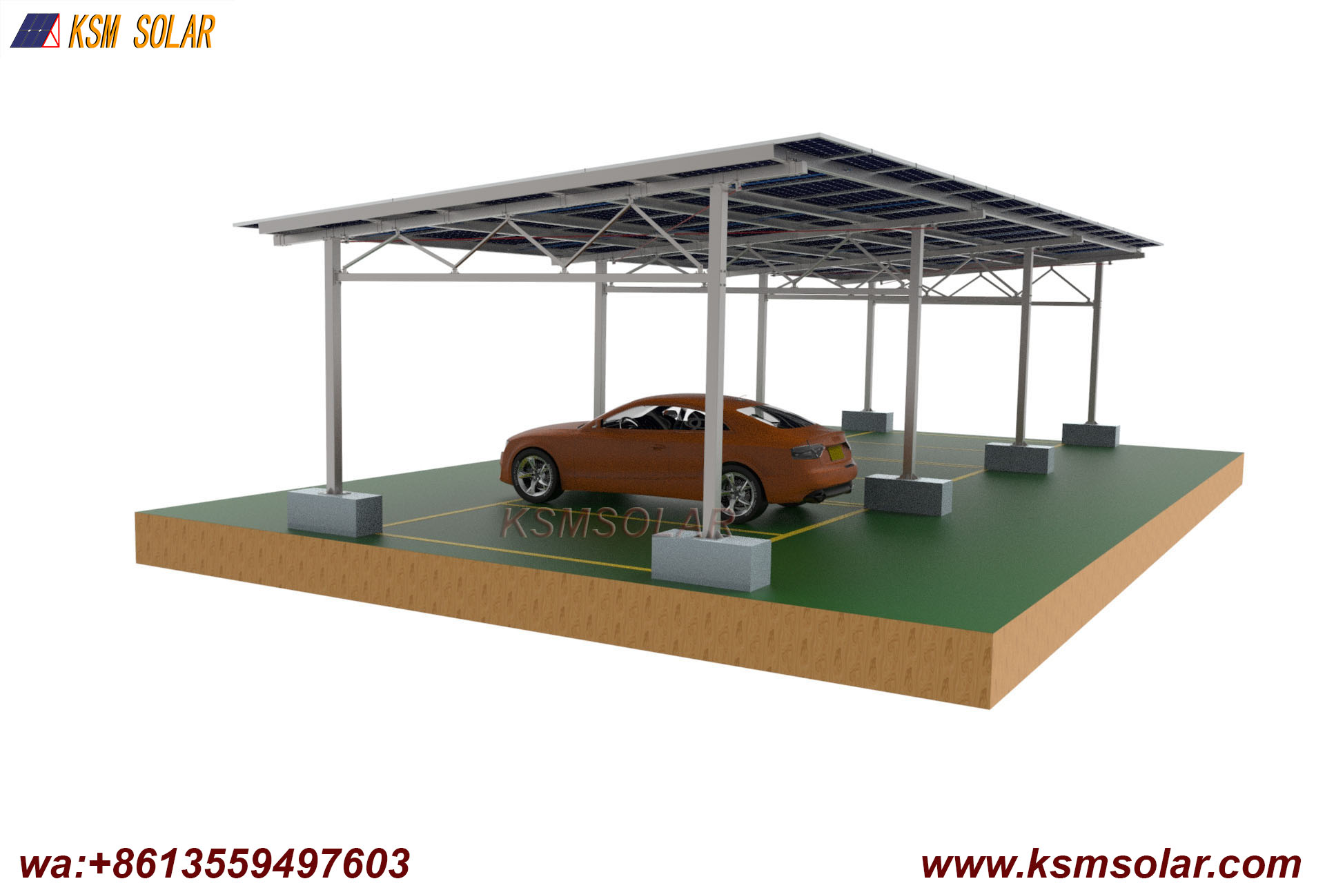 ZAM Dual-Column Reinforced Solar Carport
