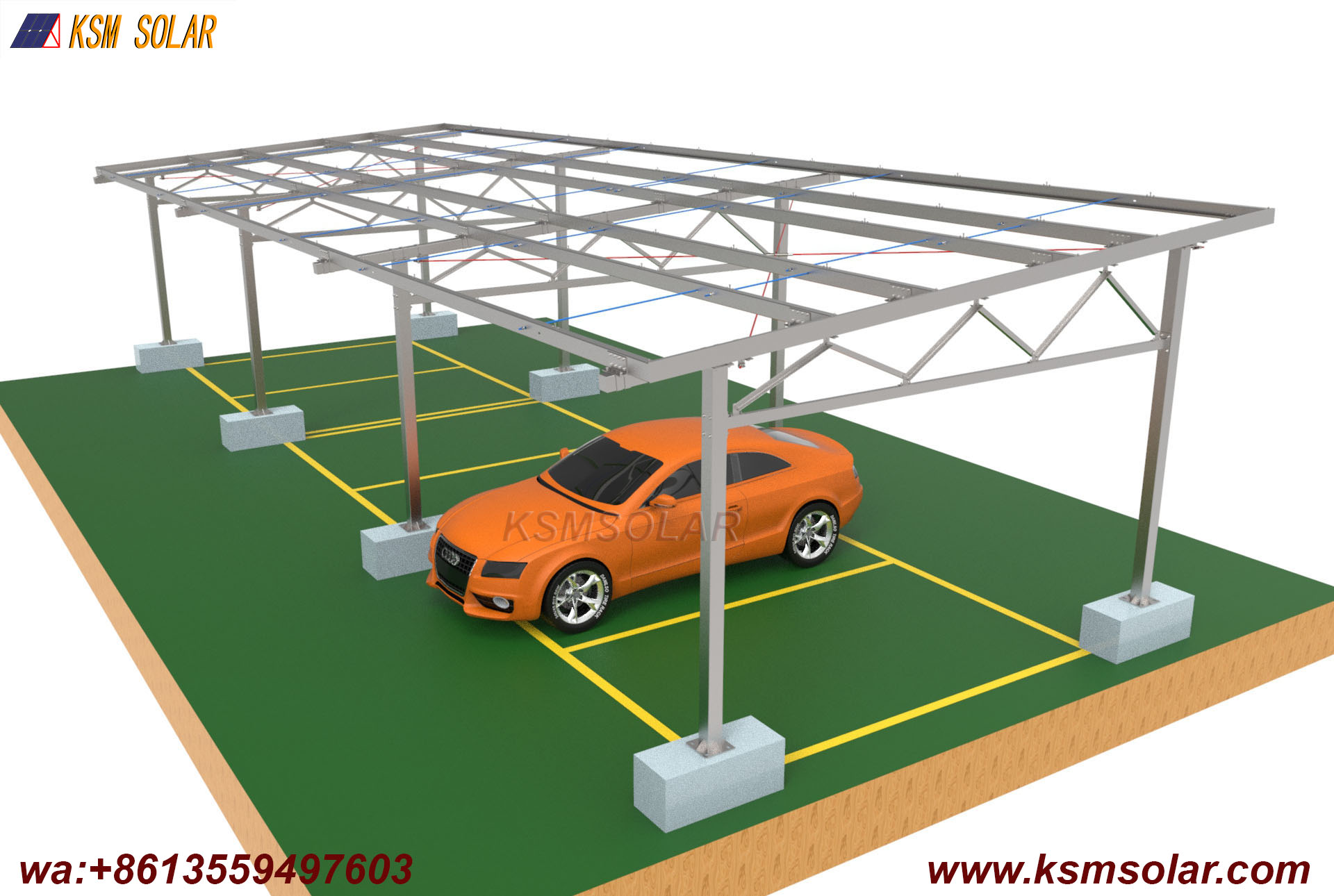 ZAM Dual-Column Reinforced Solar Carport