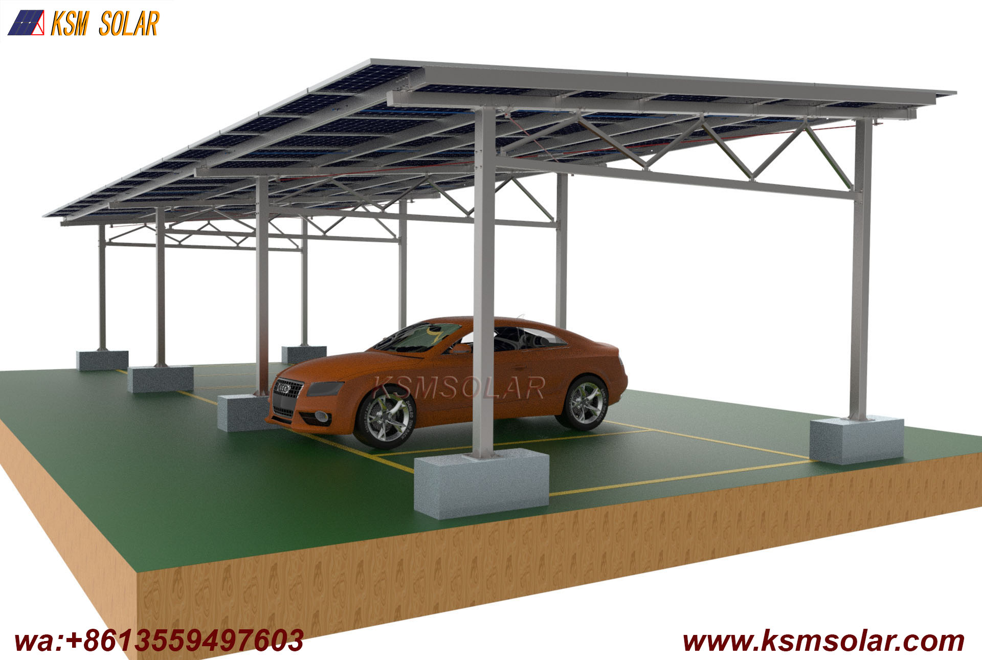 ZAM Dual-Column Reinforced Solar Carport