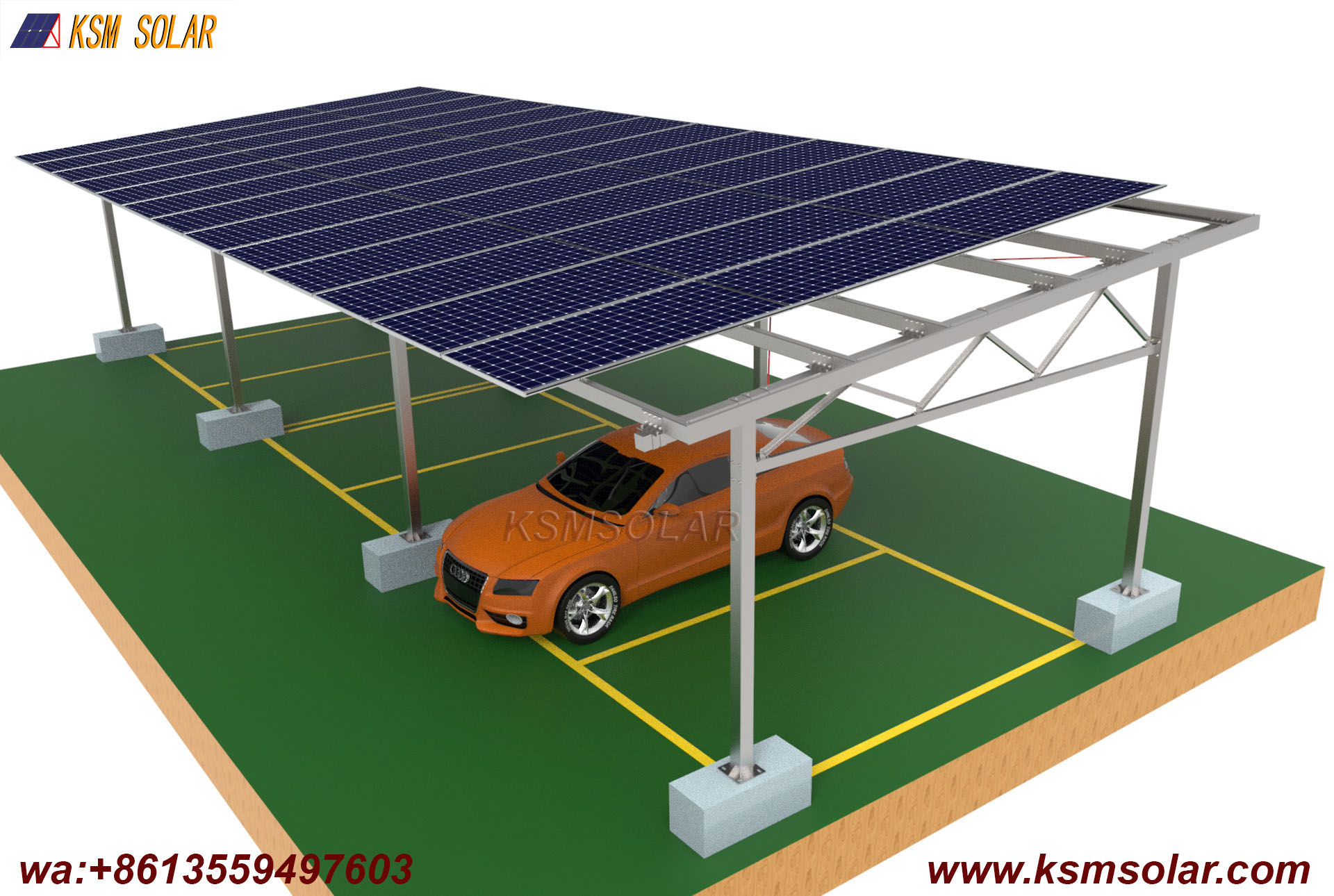 ZAM Dual-Column Reinforced Solar Carport