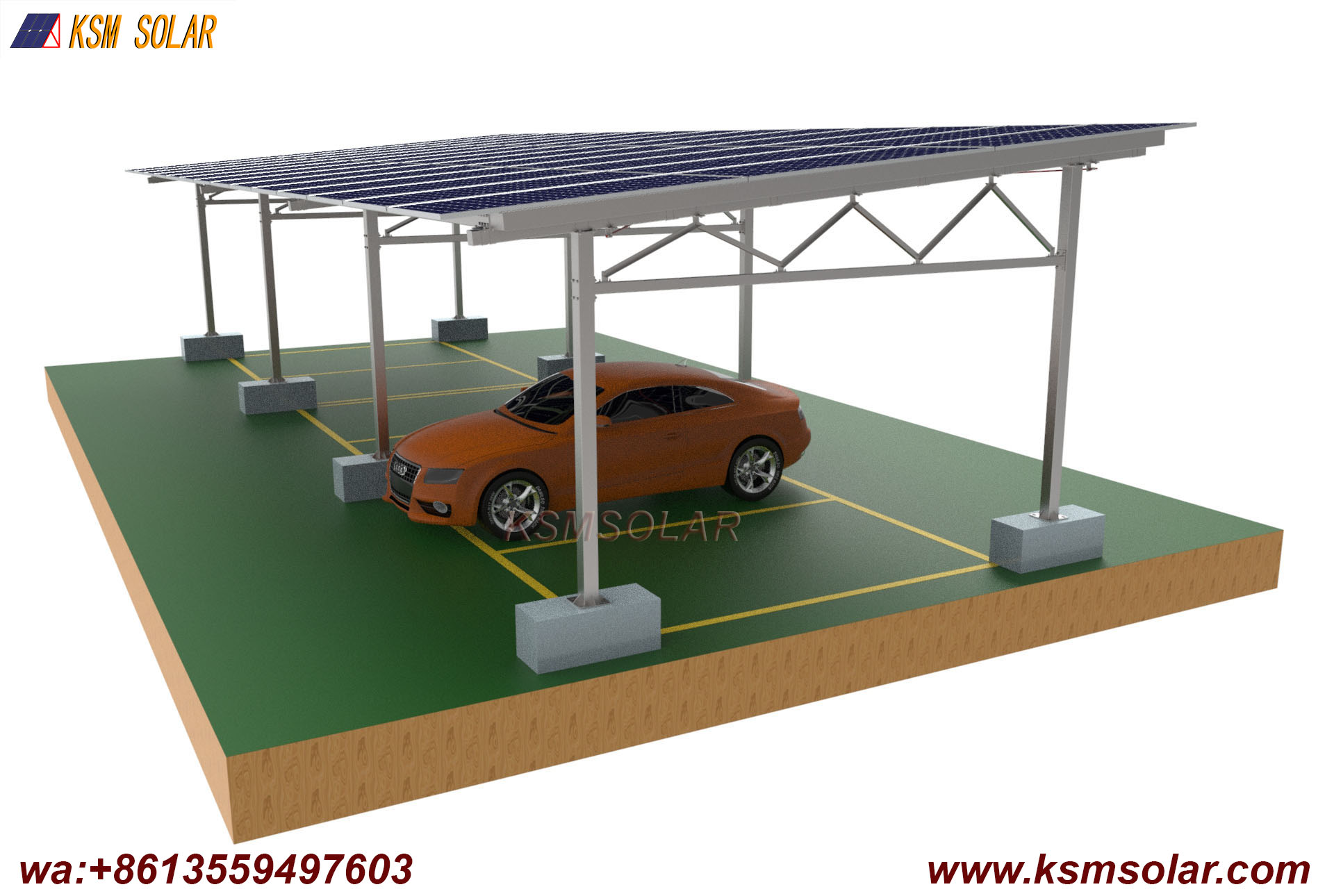 ZAM Dual-Column Reinforced Solar Carport