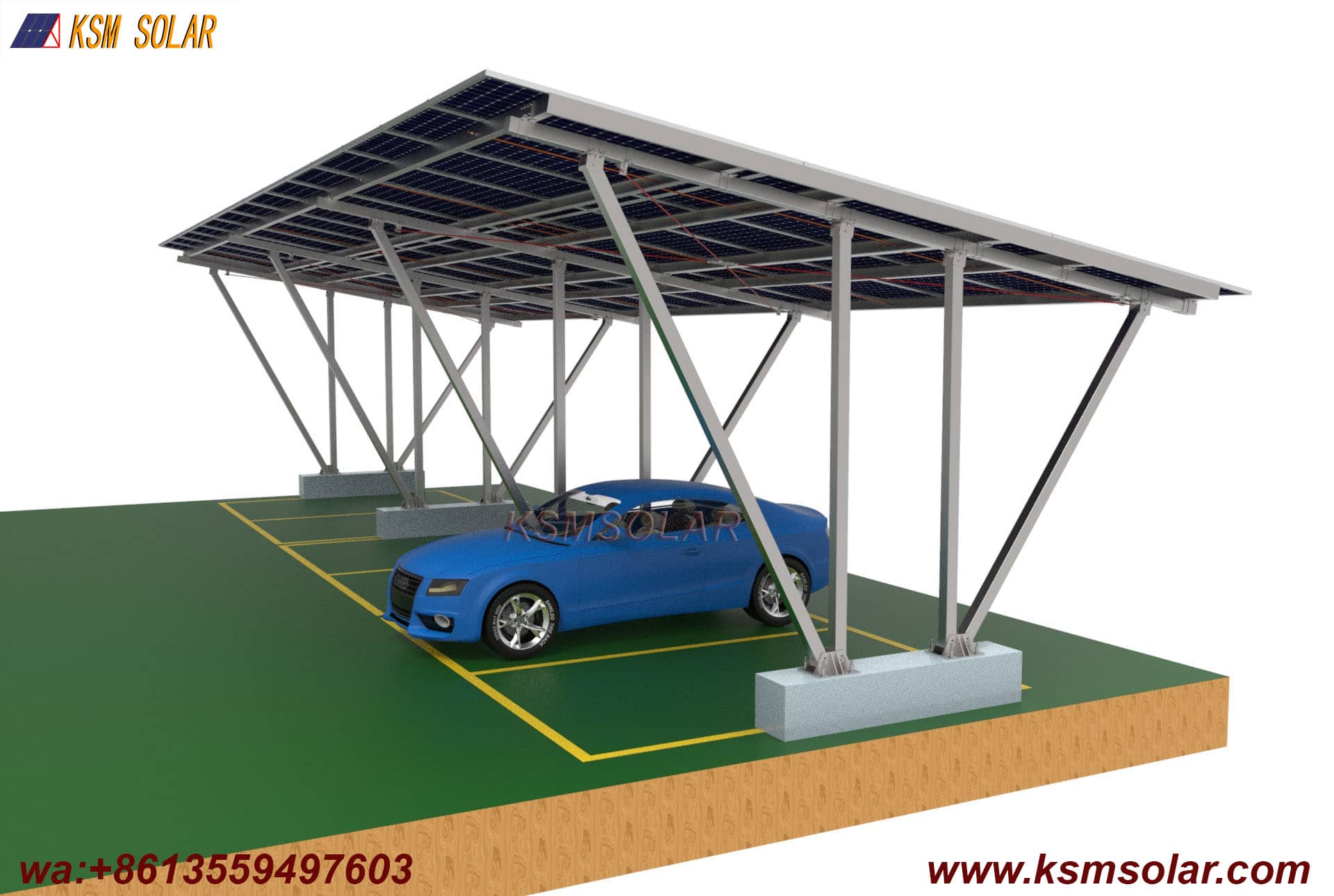 ZAM Double-V Structure Solar Carport
