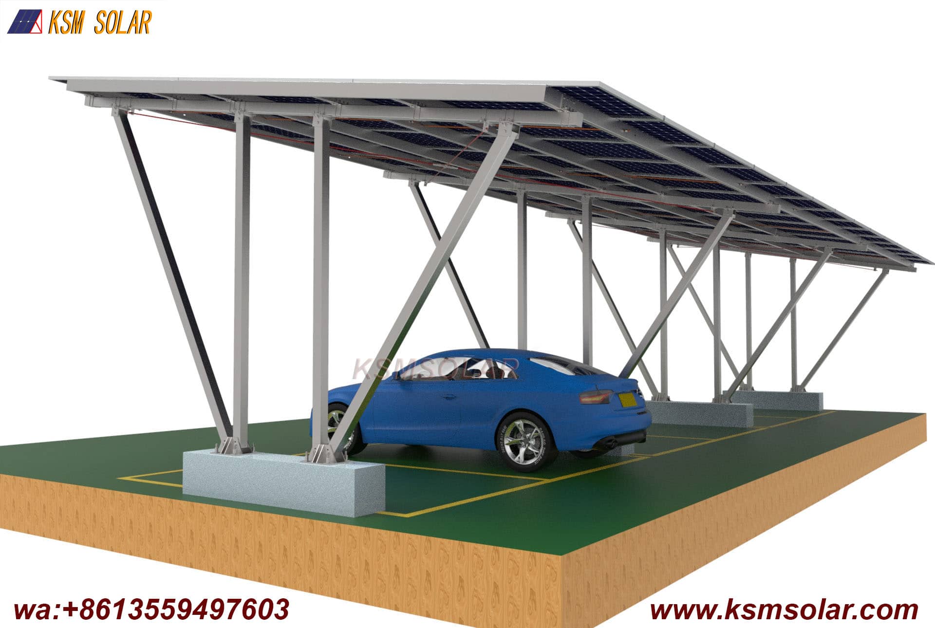 ZAM Double-V Structure Solar Carport
