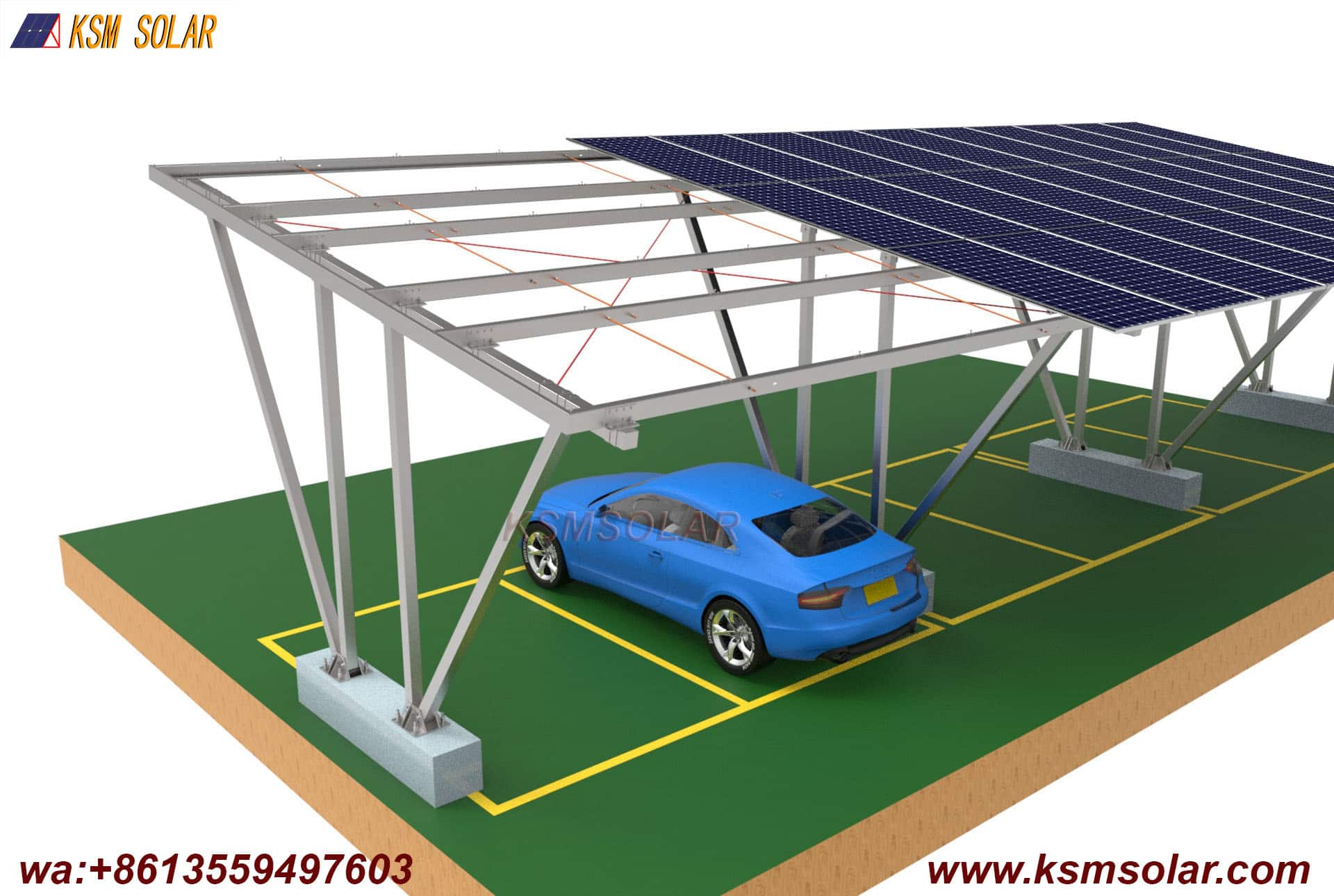 ZAM Double-V Structure Solar Carport