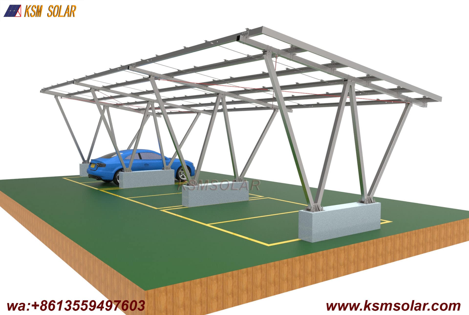 ZAM W-Type Solar Carport Structure