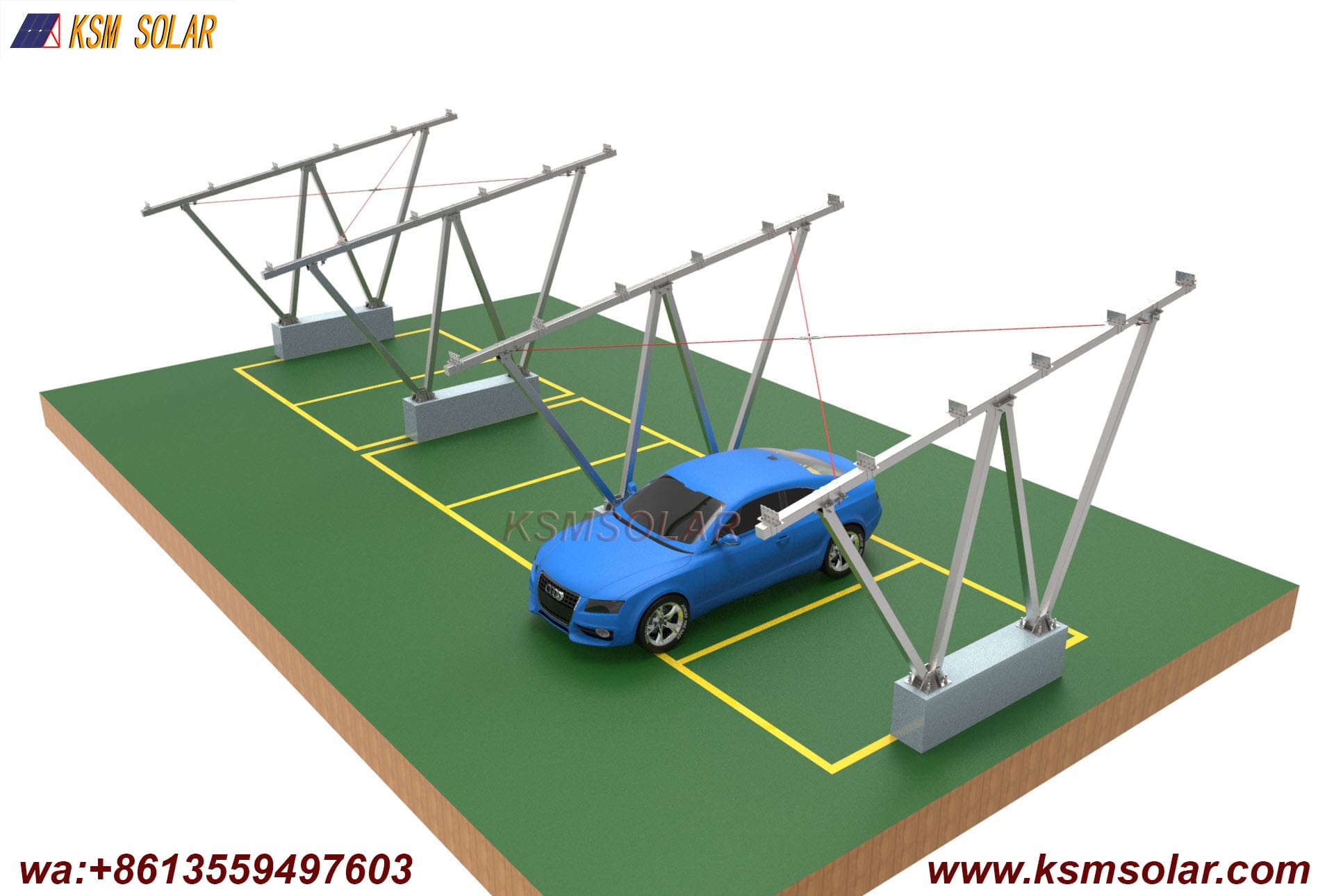 ZAM W-Type Solar Carport Structure