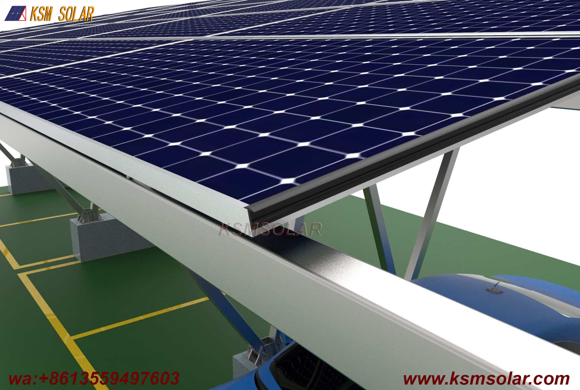 ZAM W-Type Solar Carport Structure