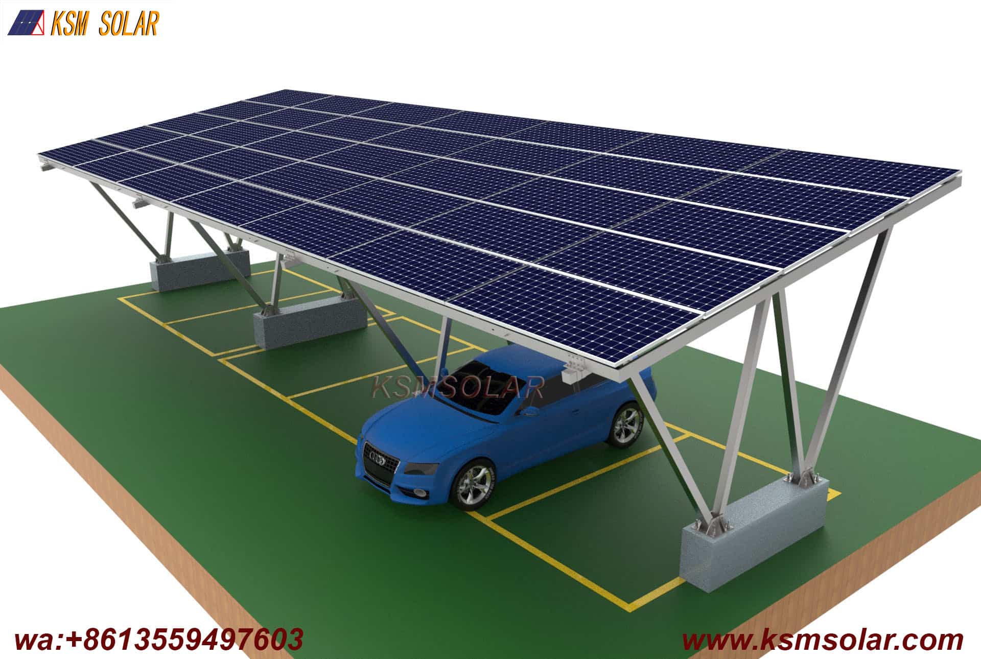 ZAM W-Type Solar Carport Structure