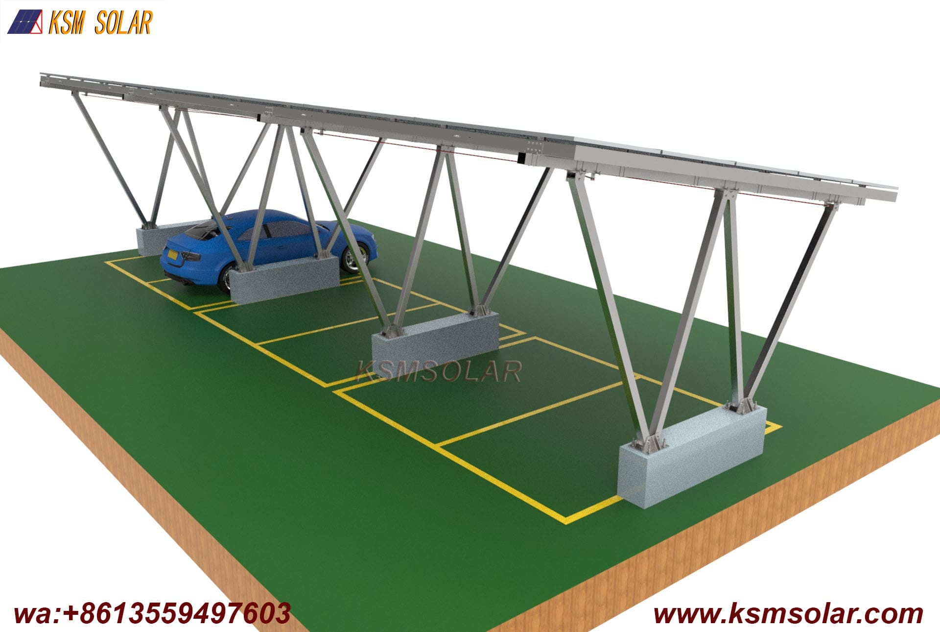 ZAM W-Type Solar Carport Structure