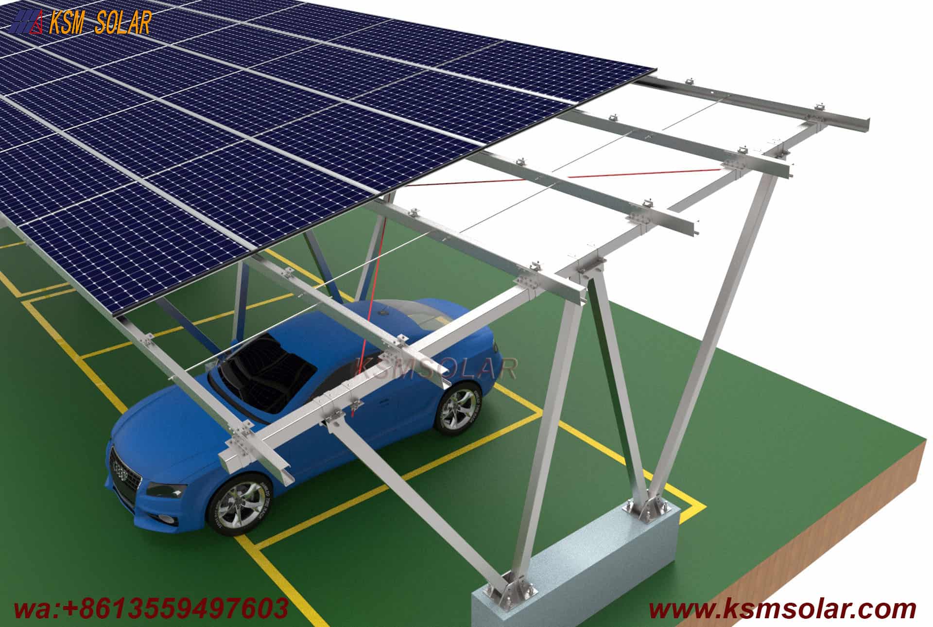 ZAM W-Type Solar Carport Structure