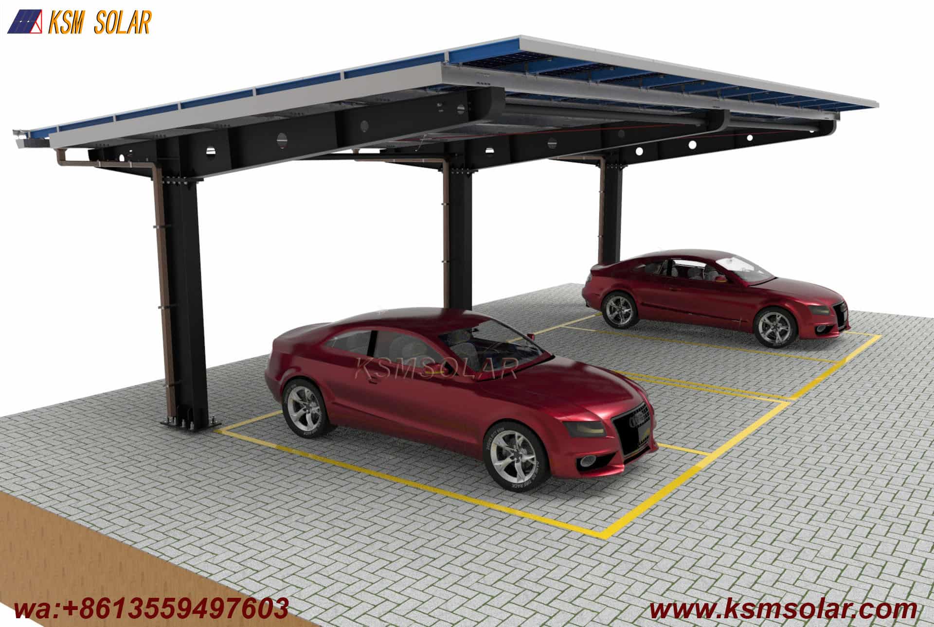 H-Beam Single-Column Waterproof Solar Carport