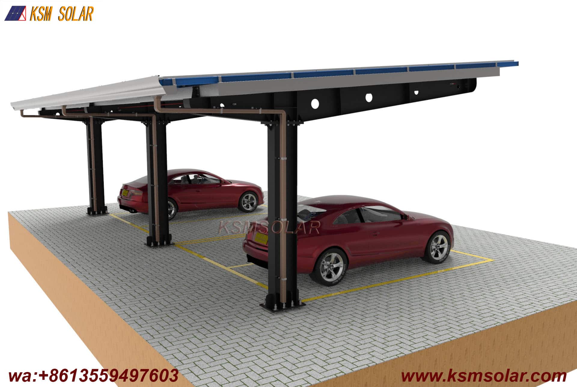 H-Beam Single-Column Waterproof Solar Carport