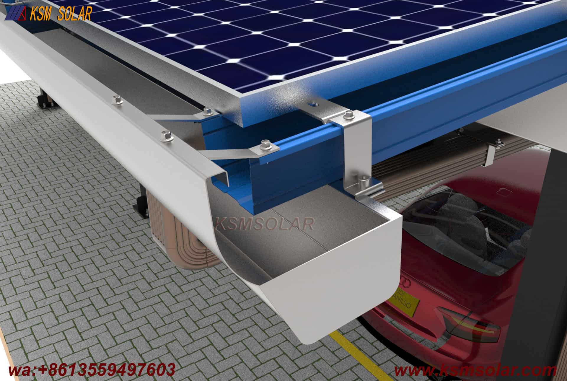 H-Beam Single-Column Waterproof Solar Carport