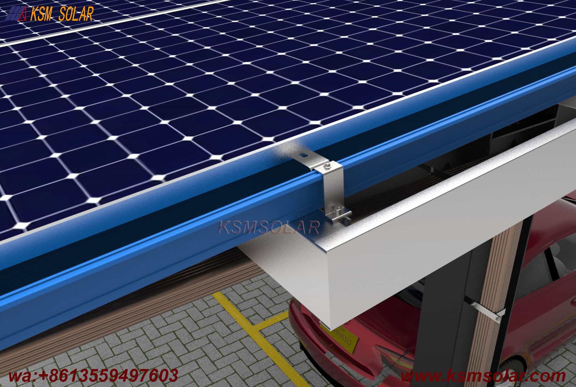 H-Beam Single-Column Waterproof Solar Carport