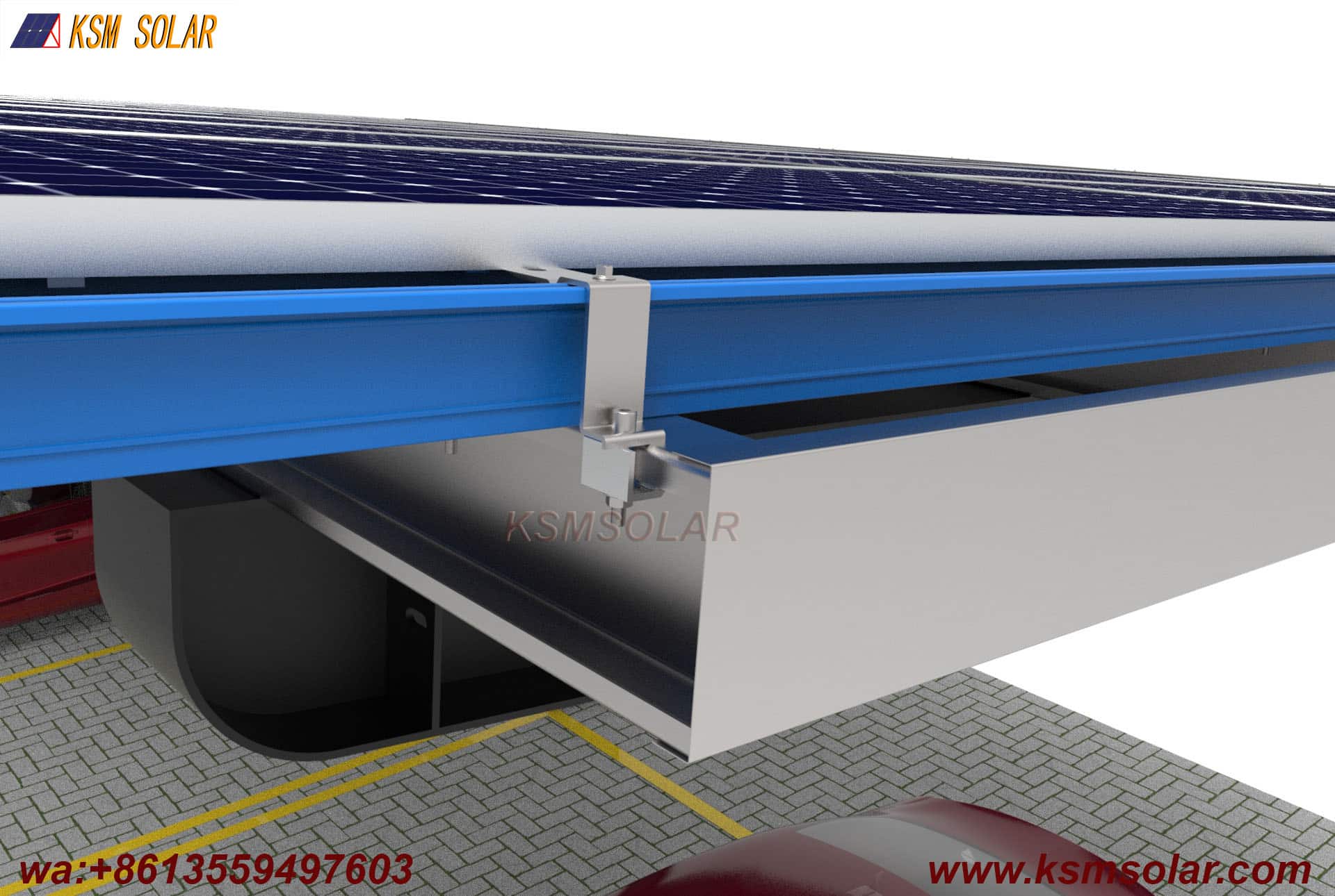 H-Beam Single-Column Waterproof Solar Carport