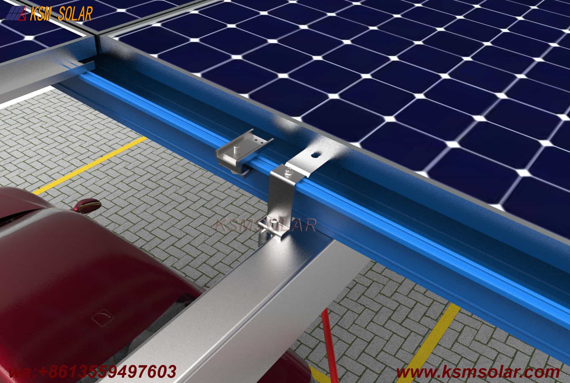 H-Beam Single-Column Waterproof Solar Carport