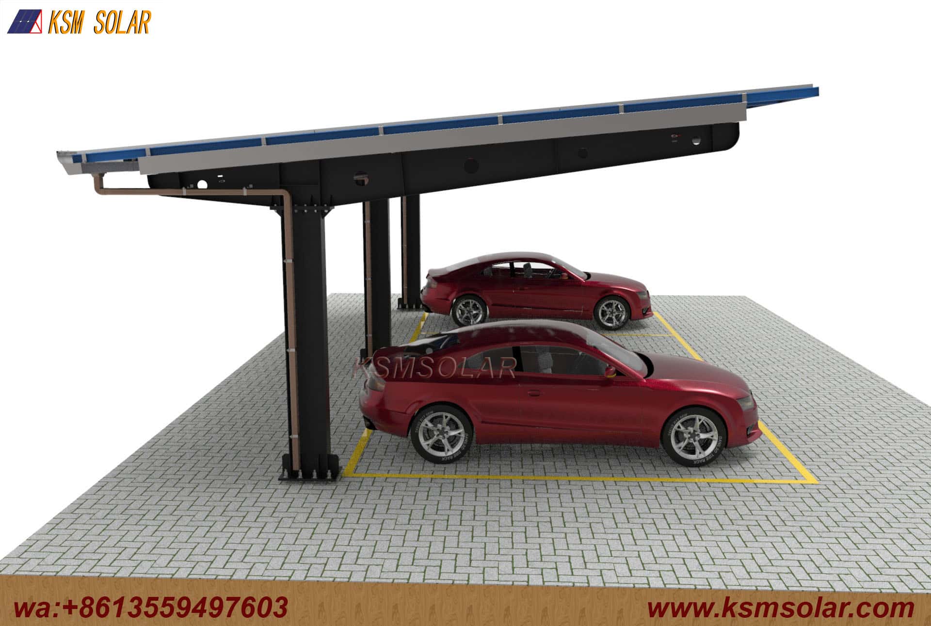 H-Beam Single-Column Waterproof Solar Carport