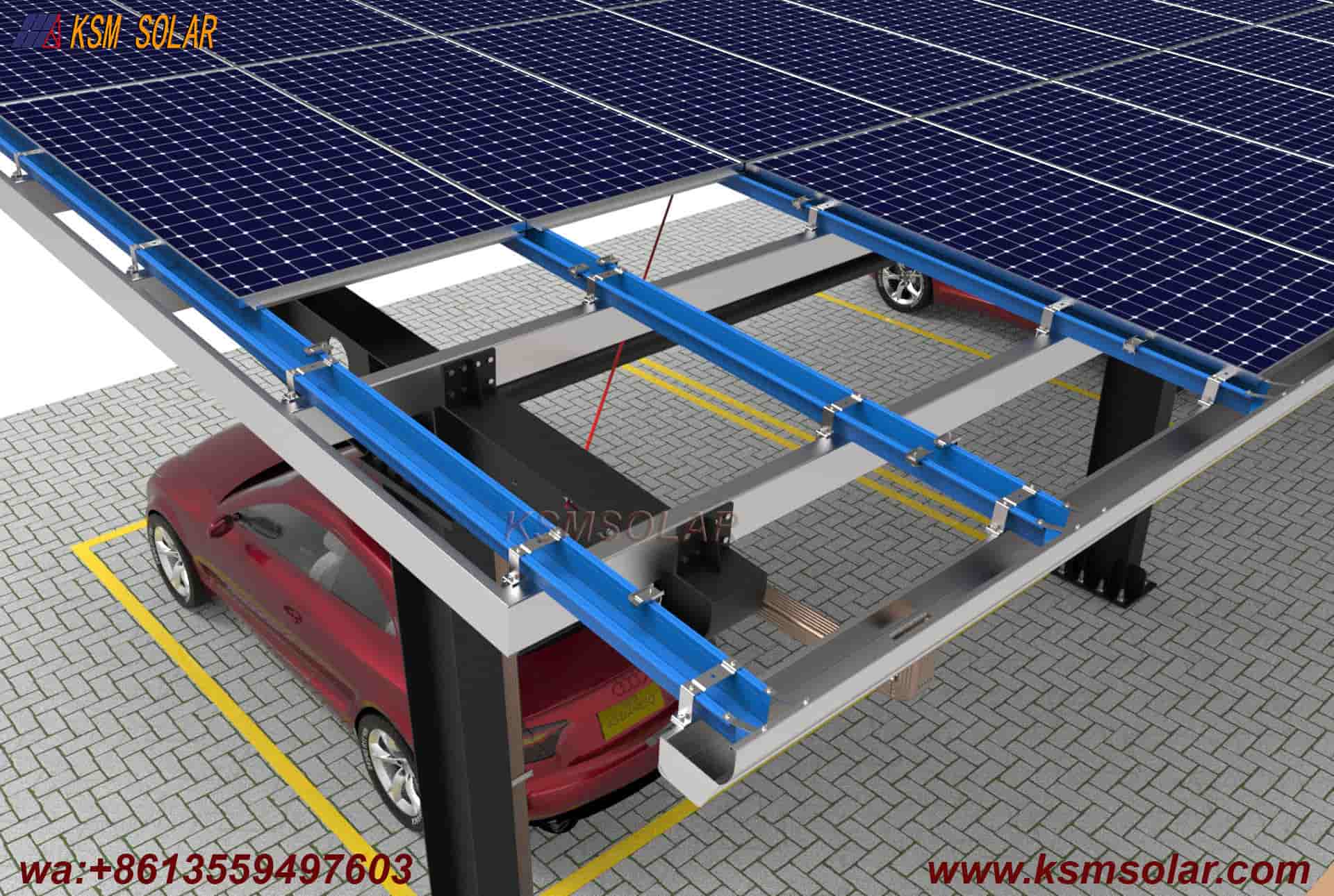 H-Beam Single-Column Waterproof Solar Carport
