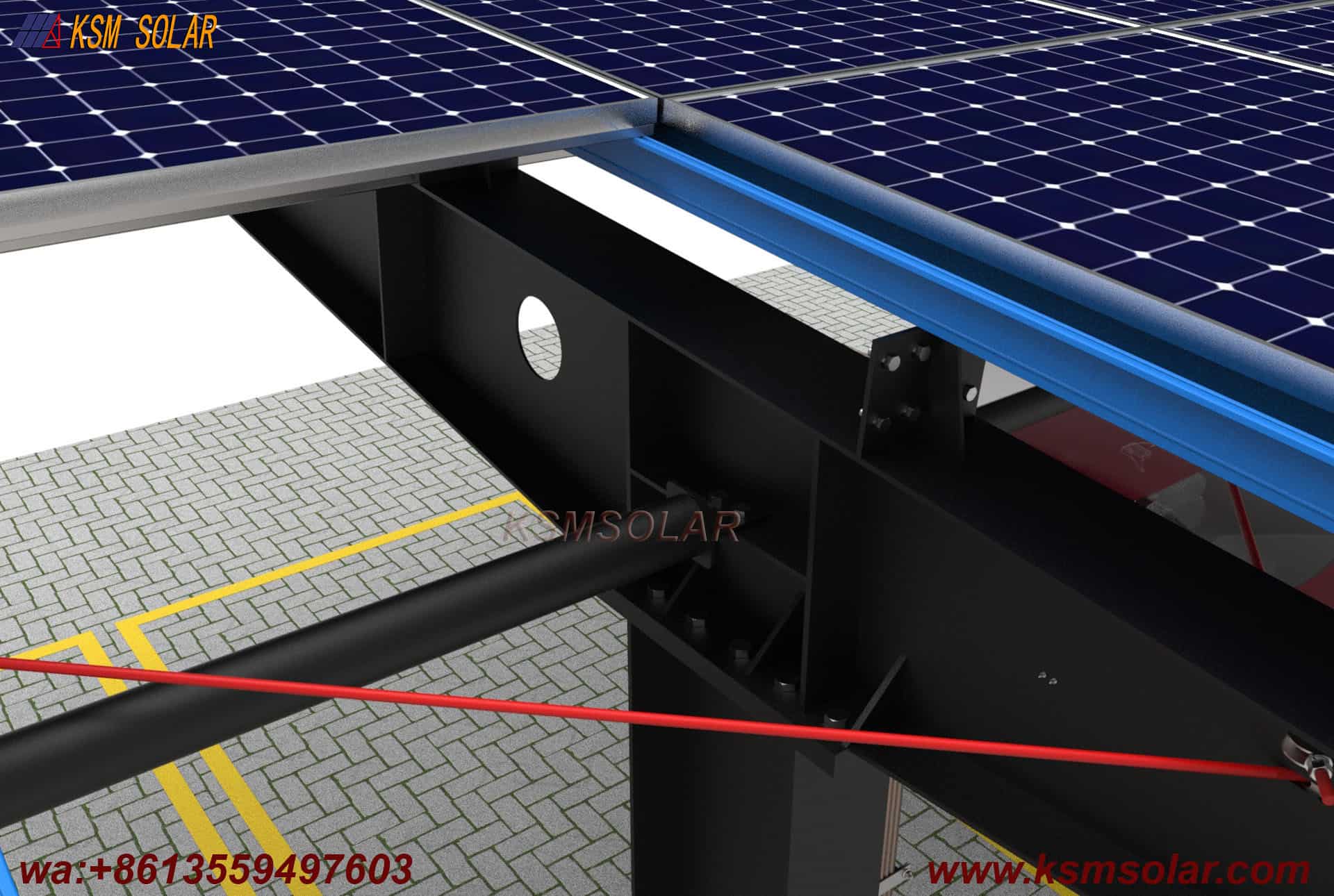 H-Beam Single-Column Waterproof Solar Carport