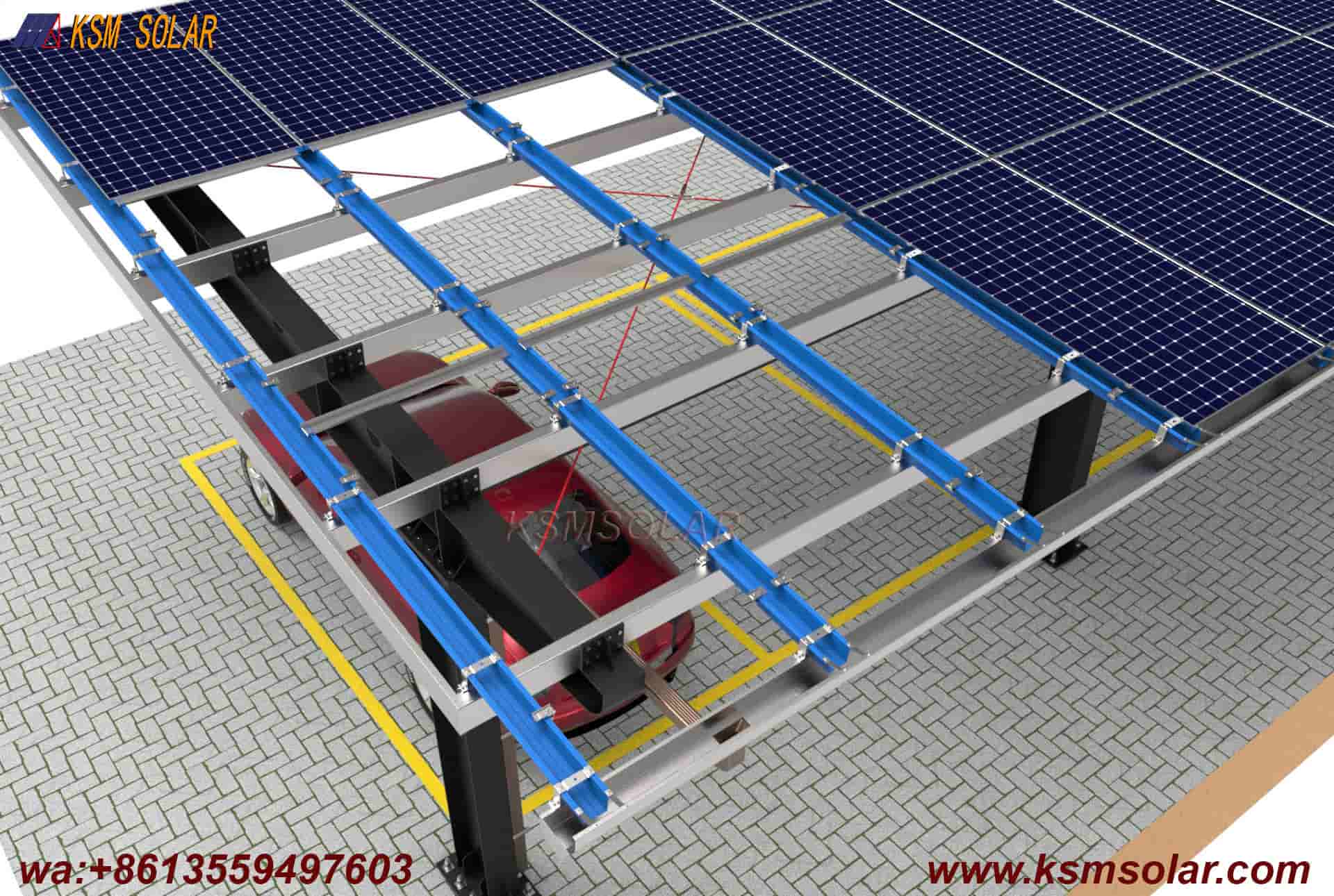 H-Beam Single-Column Waterproof Solar Carport