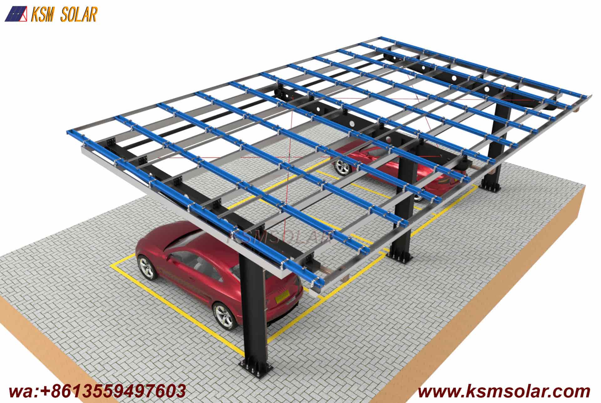 H-Beam Single-Column Waterproof Solar Carport