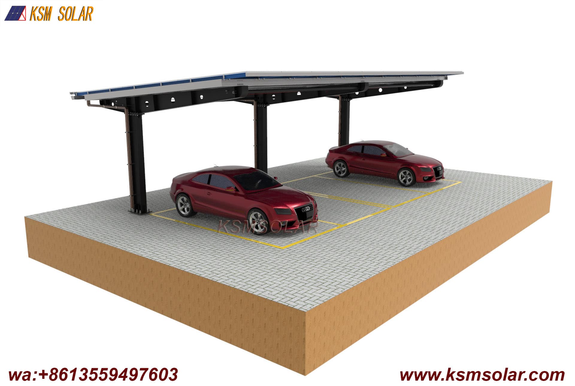 H-Beam Single-Column Waterproof Solar Carport