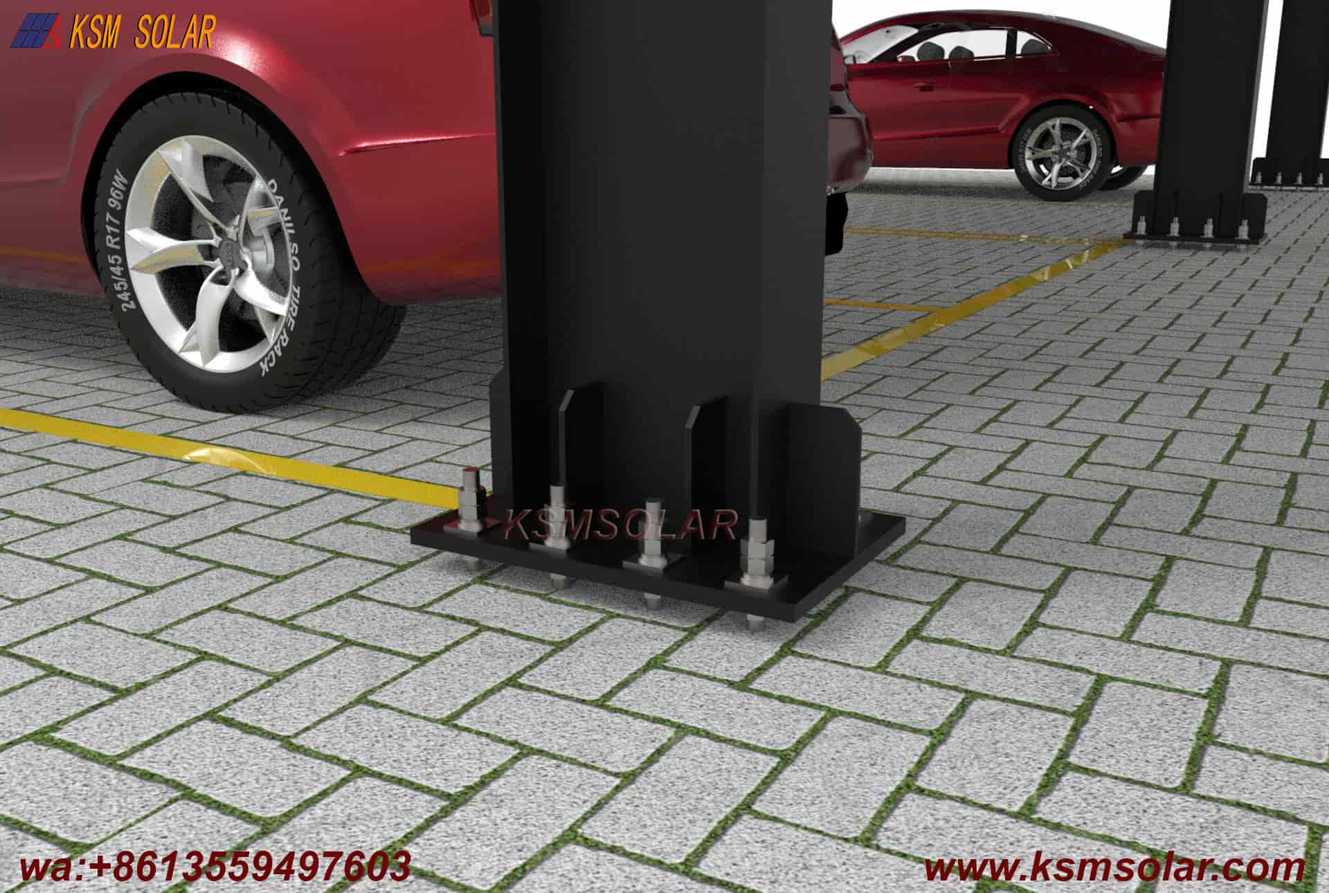 H-Beam Single-Column Waterproof Solar Carport