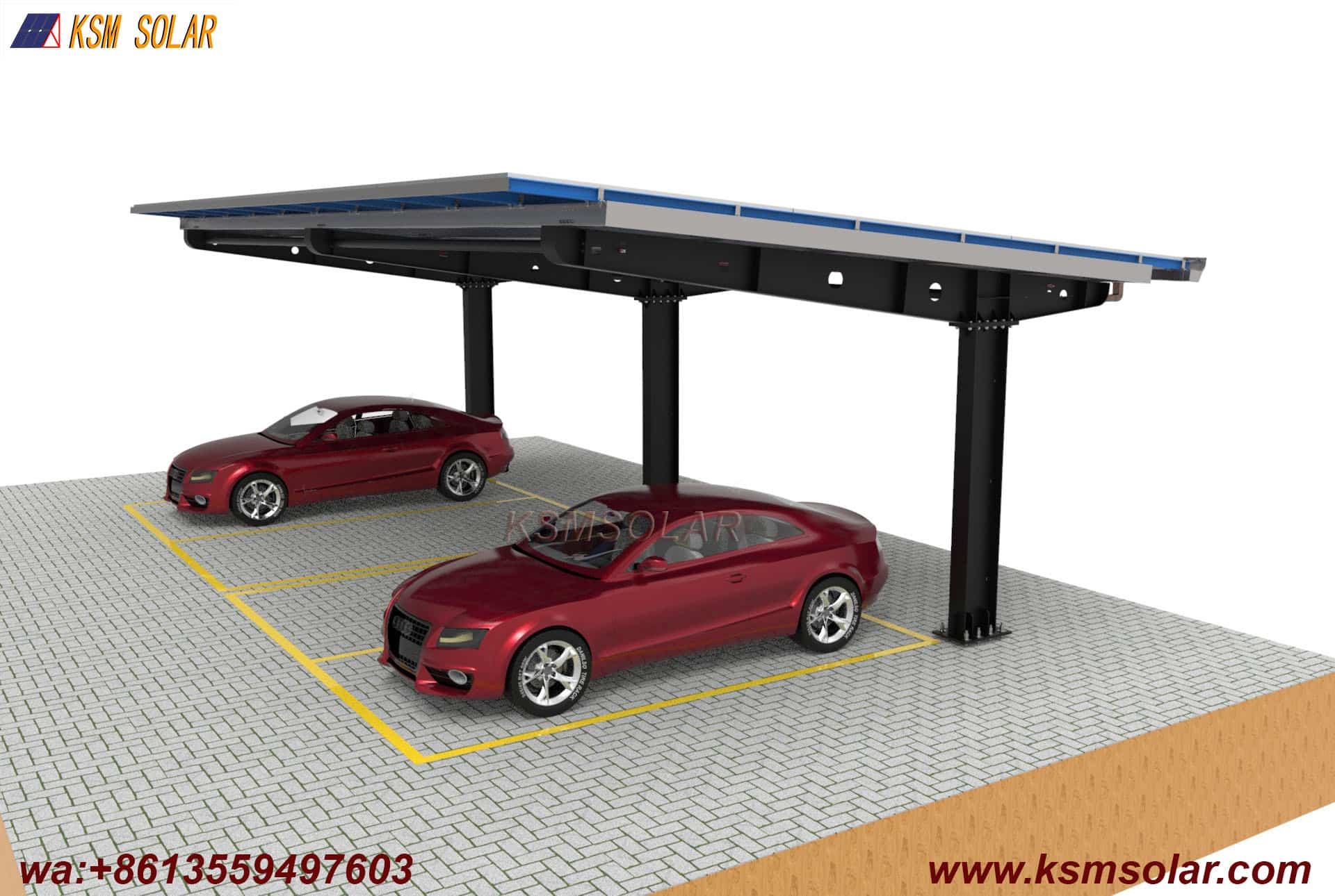 H-Beam Single-Column Waterproof Solar Carport