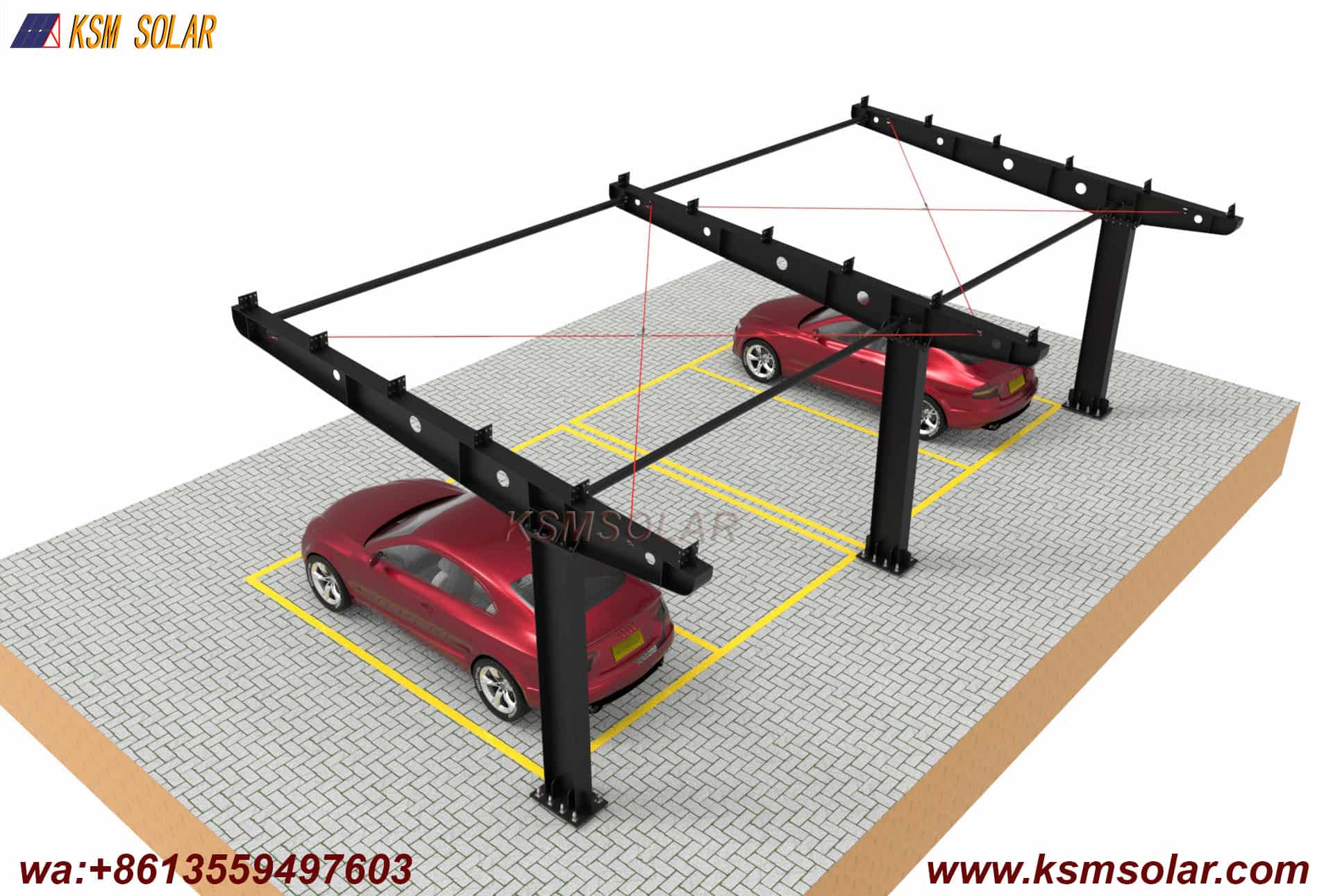 H-Beam Single-Column Waterproof Solar Carport