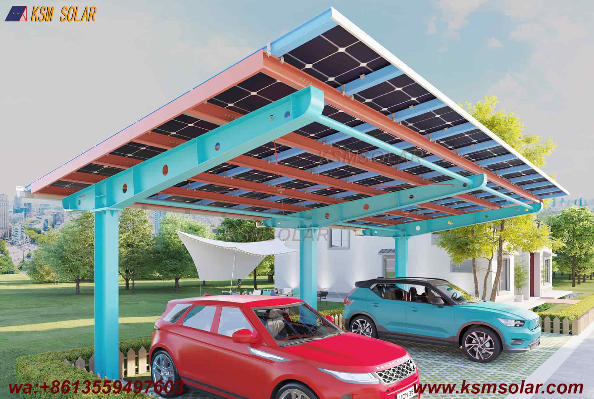 H-Beam Single-Column Waterproof Solar Carport