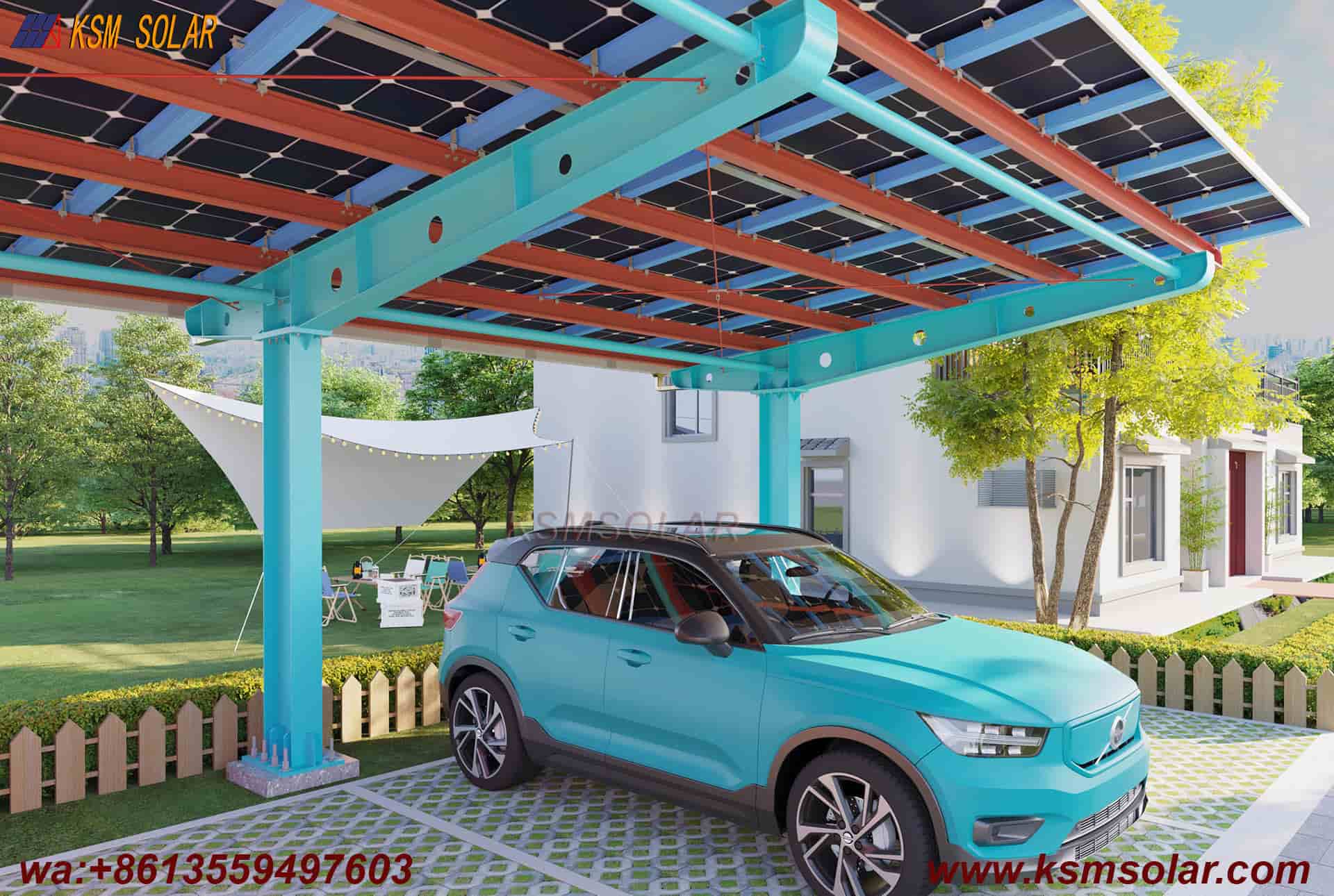 H-Beam Single-Column Waterproof Solar Carport