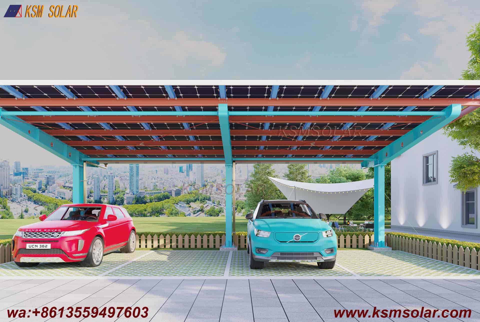 H-Beam Single-Column Waterproof Solar Carport