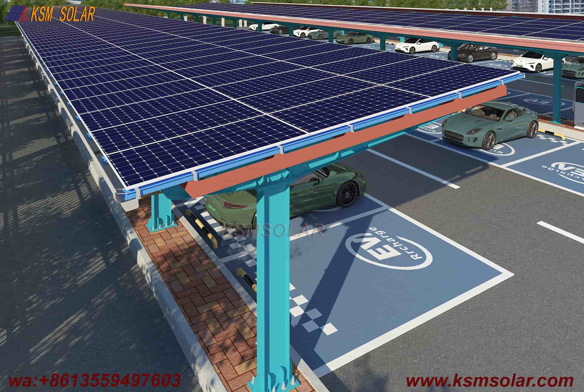 H-Beam Single-Column Waterproof Solar Carport