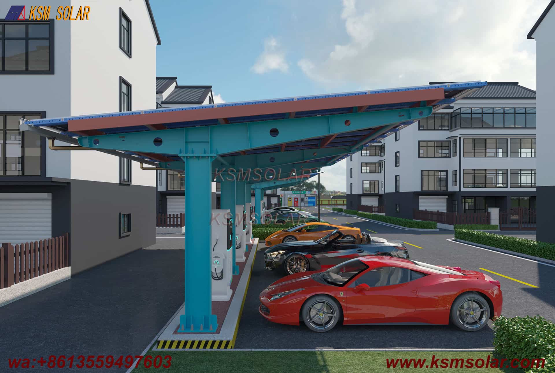 H-Section Single-Column Waterproof Solar Carport