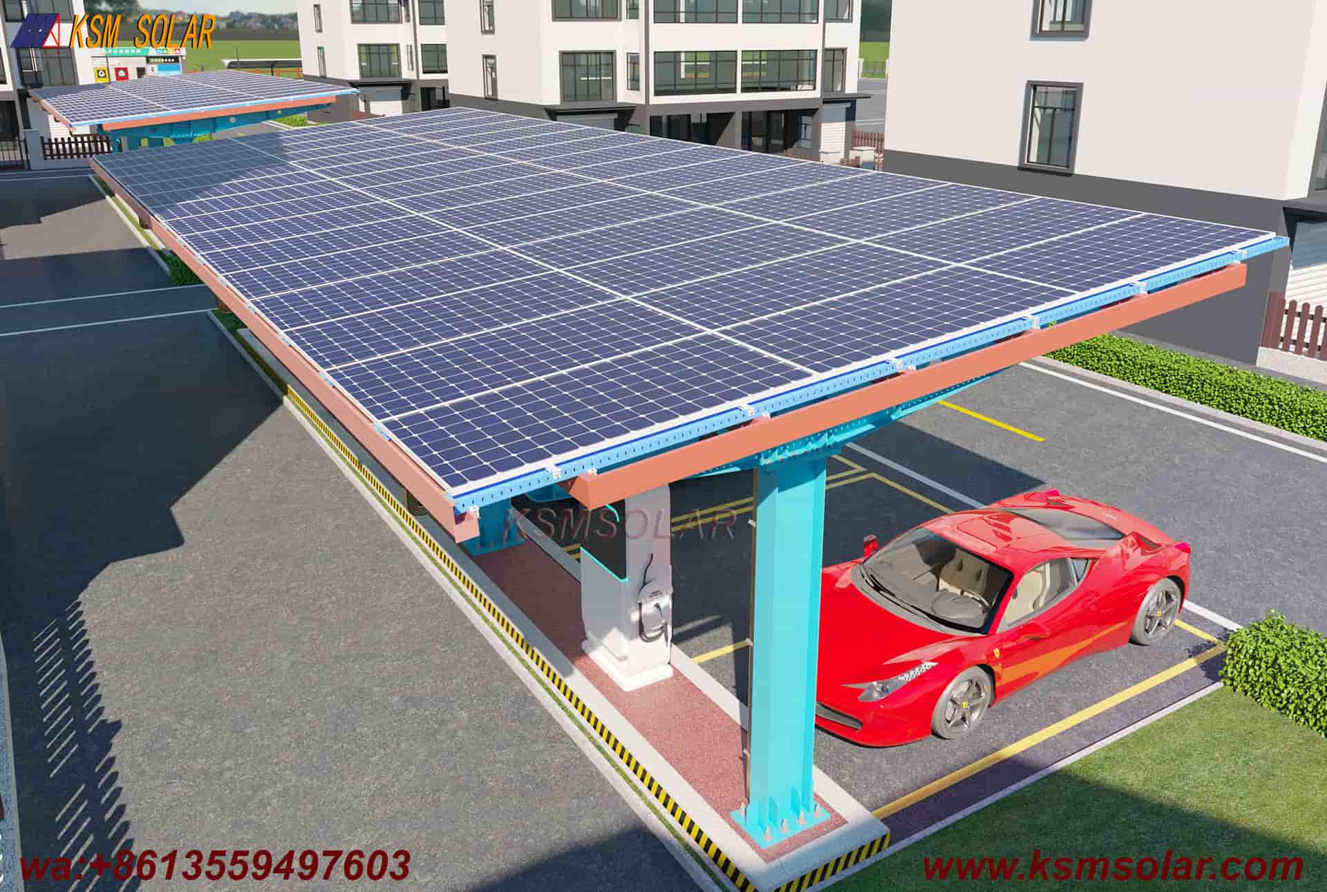 H-Section Single-Column Waterproof Solar Carport