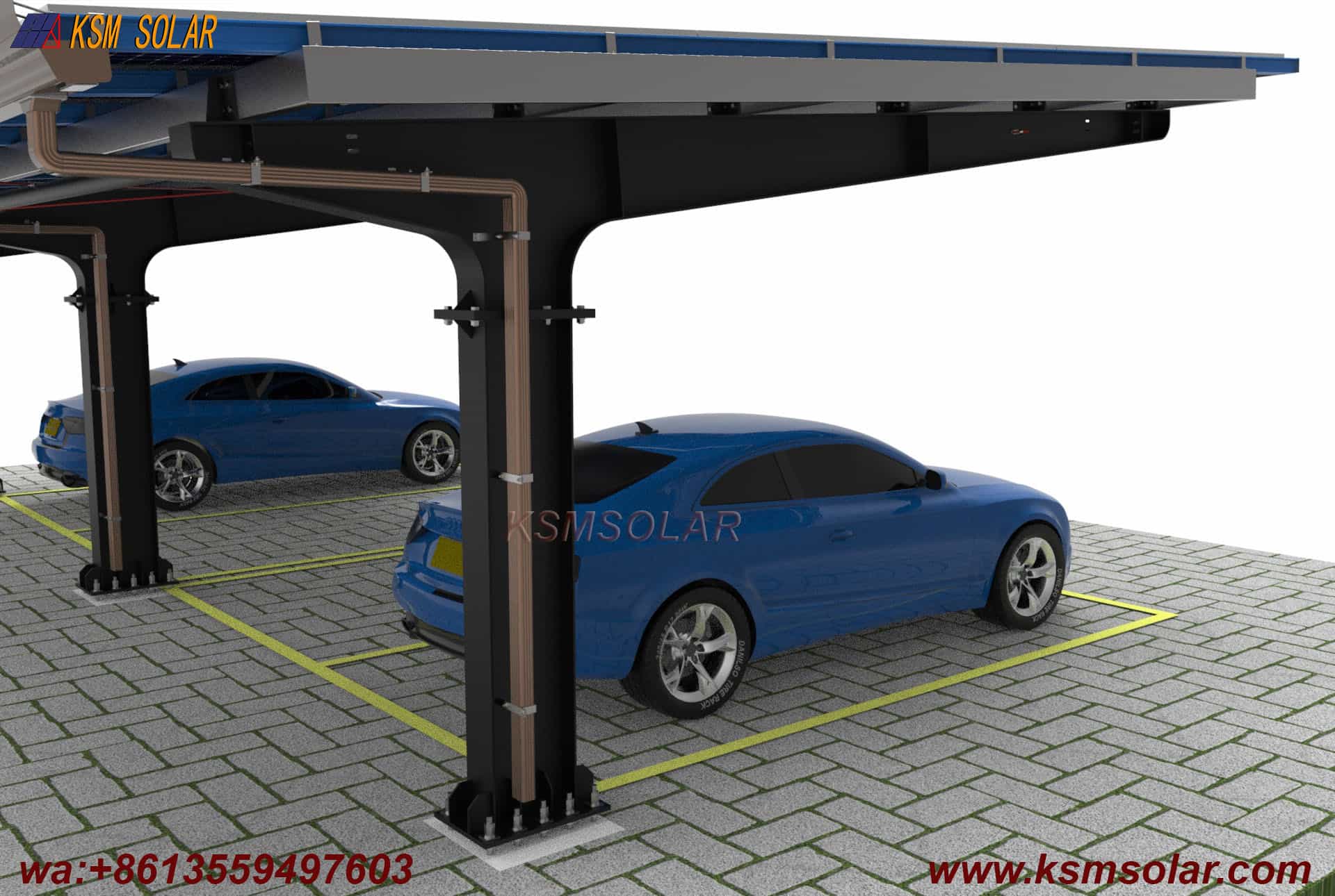 Carbon Steel Single-Column Waterproof Solar Carport