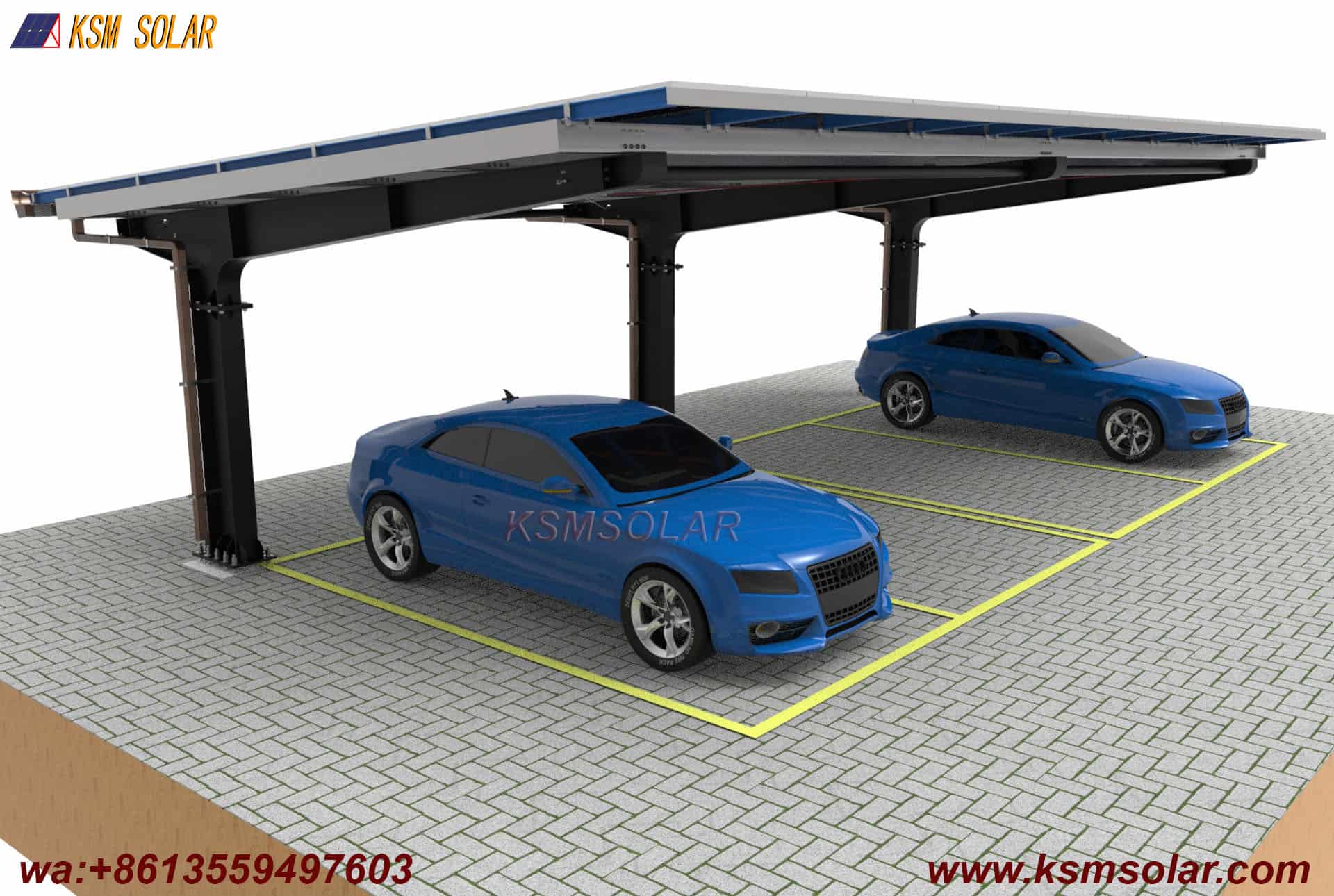 Carbon Steel Single-Column Waterproof Solar Carport