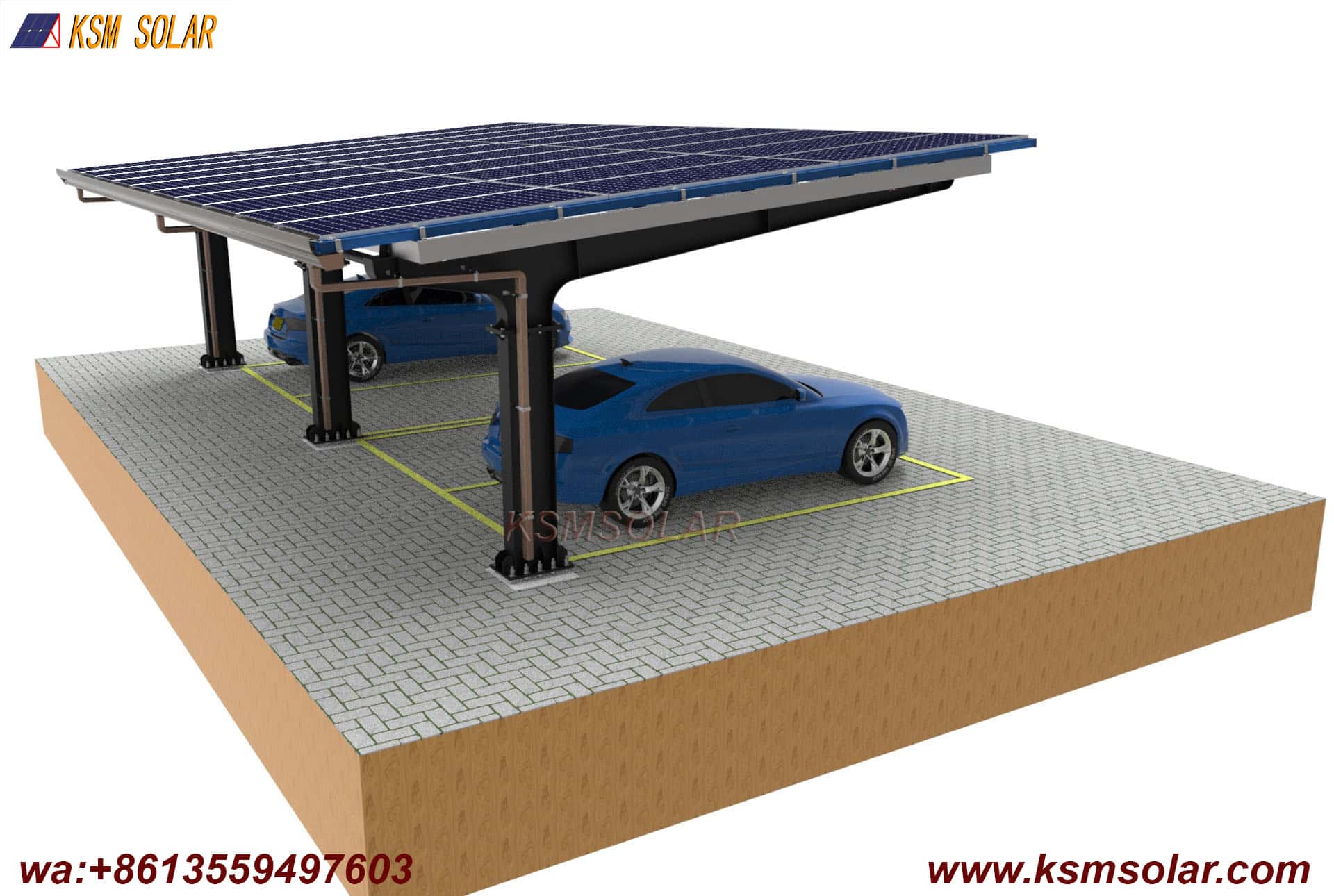 Carbon Steel Single-Column Waterproof Solar Carport