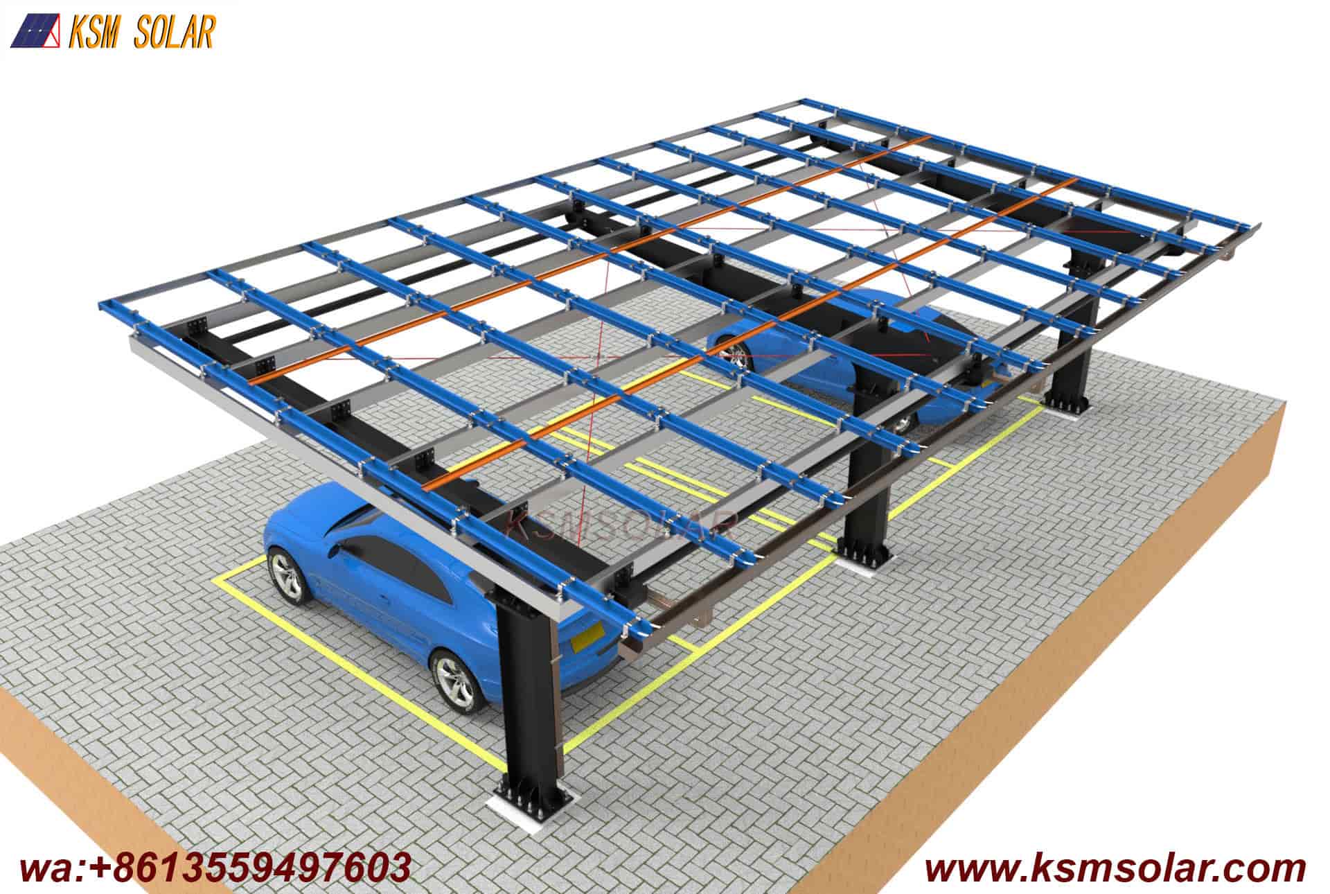 Carbon Steel Single-Column Waterproof Solar Carport