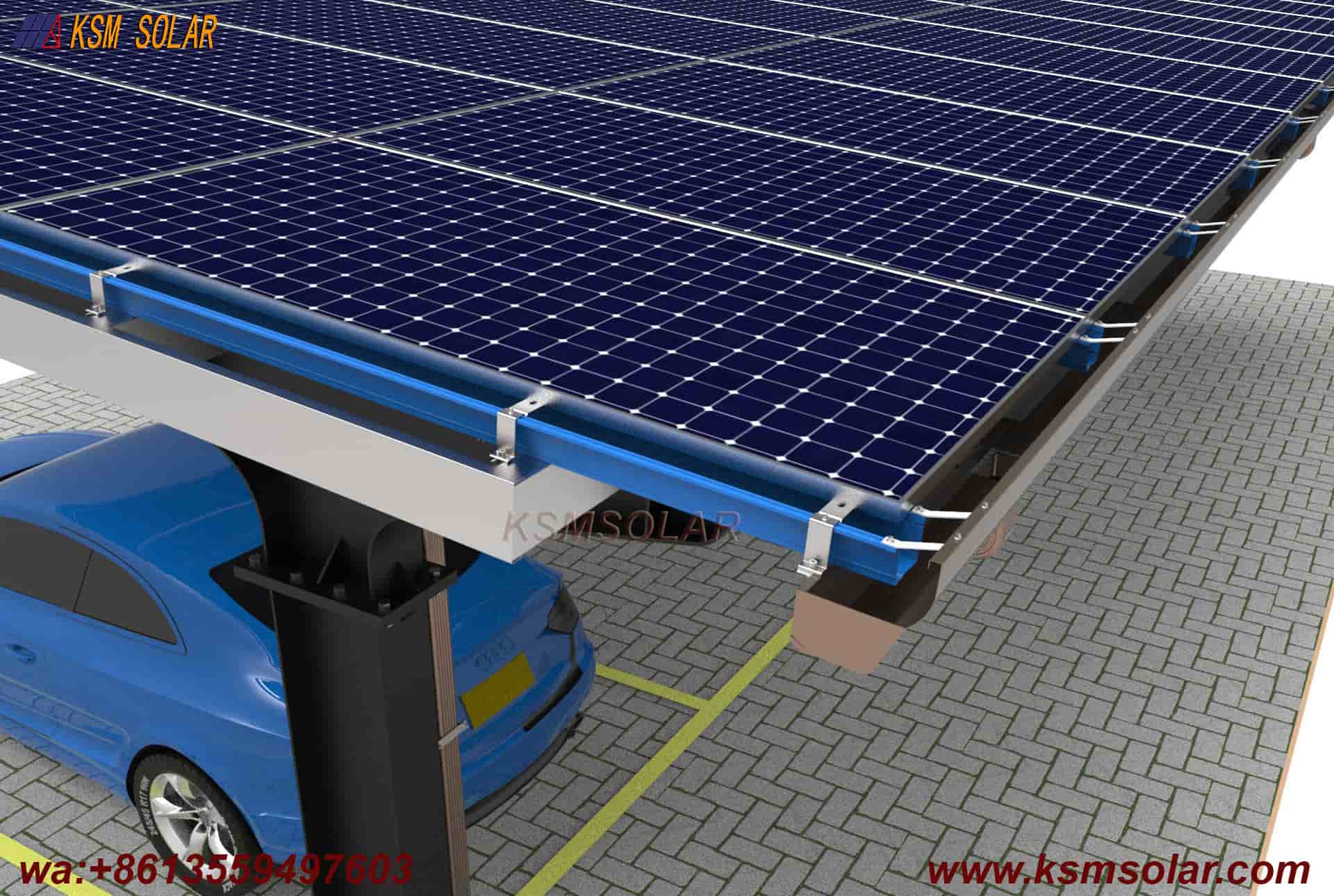 Carbon Steel Single-Column Waterproof Solar Carport