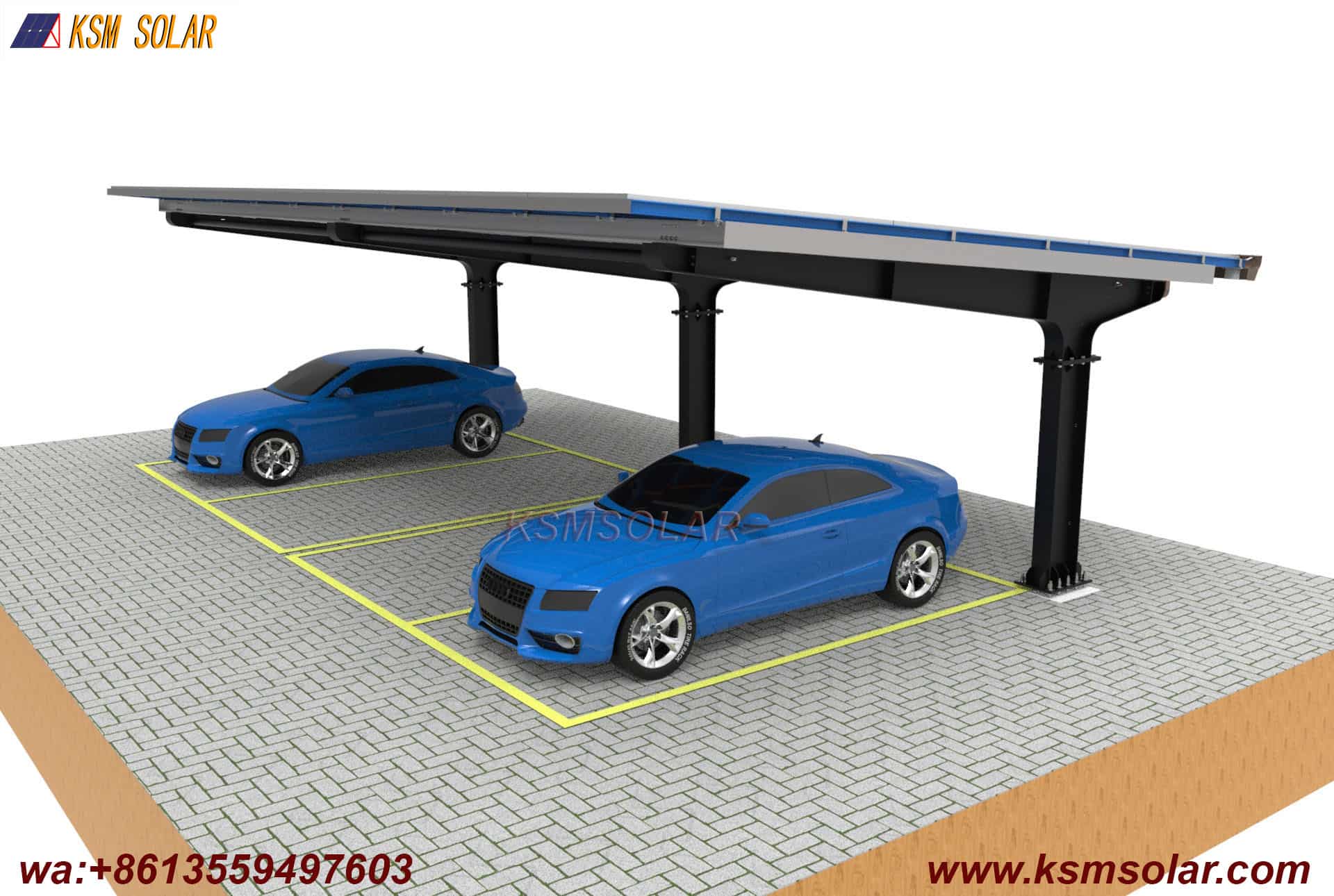 Carbon Steel Single-Column Waterproof Solar Carport