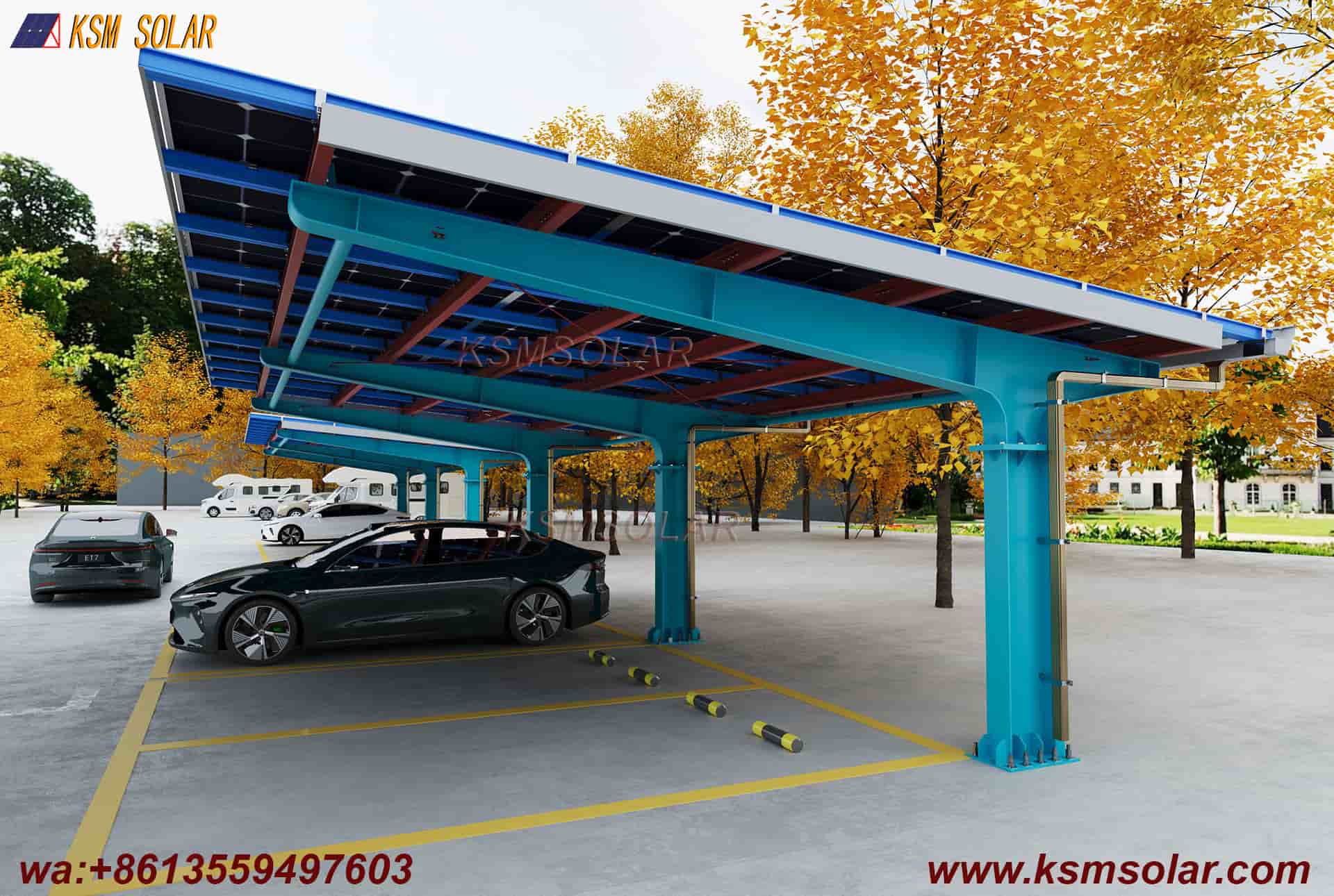Carbon Steel Single-Column Waterproof Solar Carport