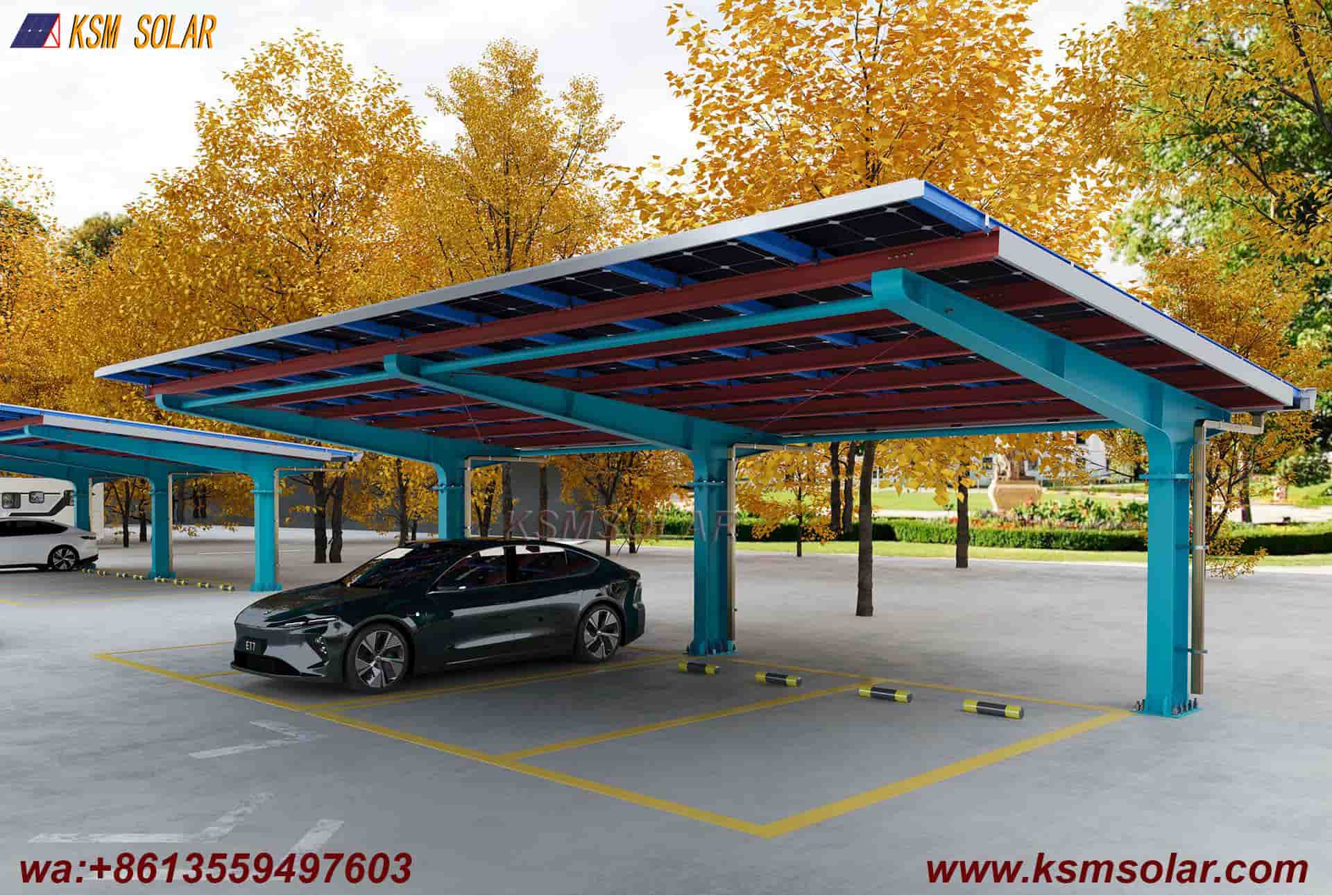 Carbon Steel Single-Column Waterproof Solar Carport
